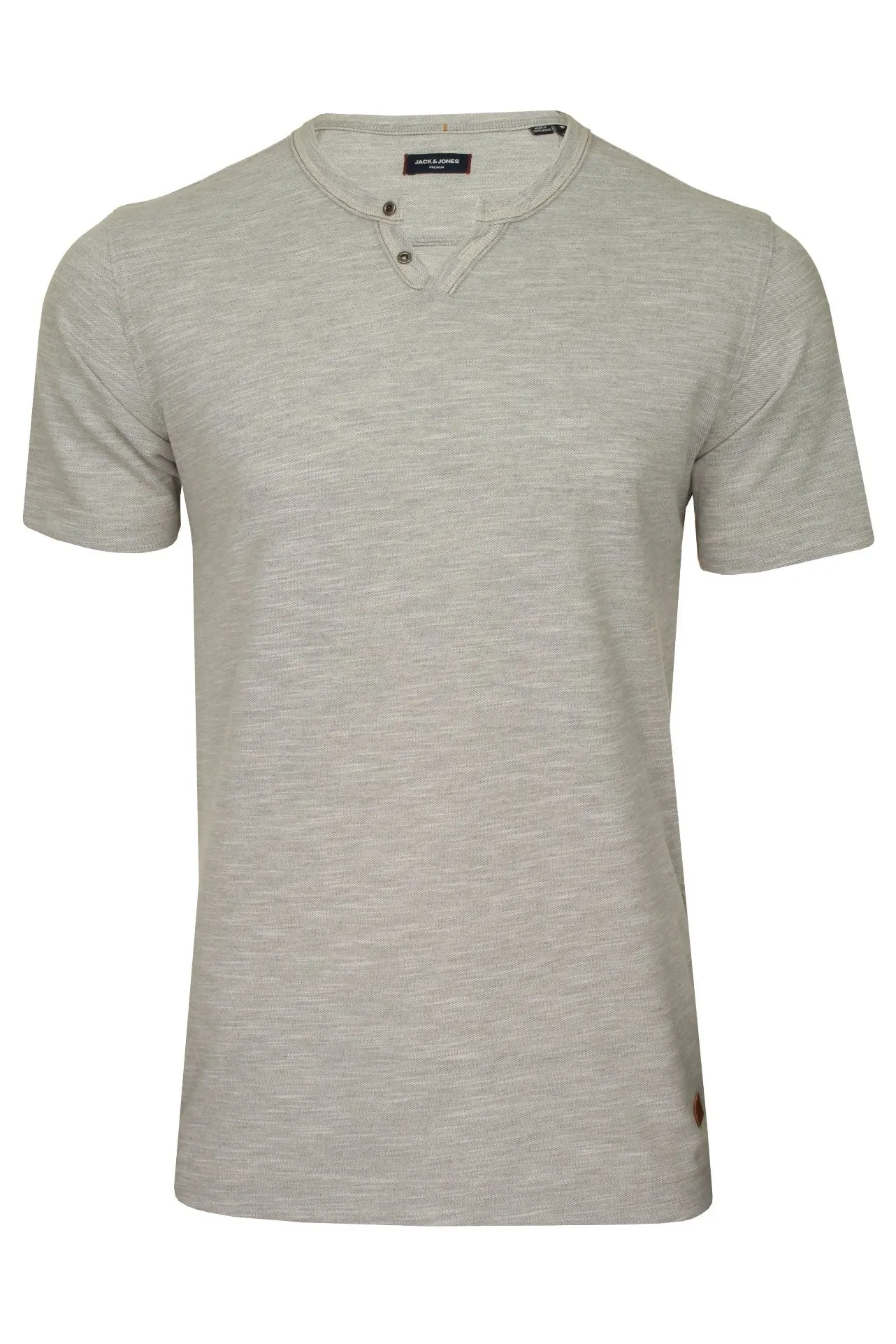 Jack & Jones Men's Splitneck T-Shirt - Short Sleeved