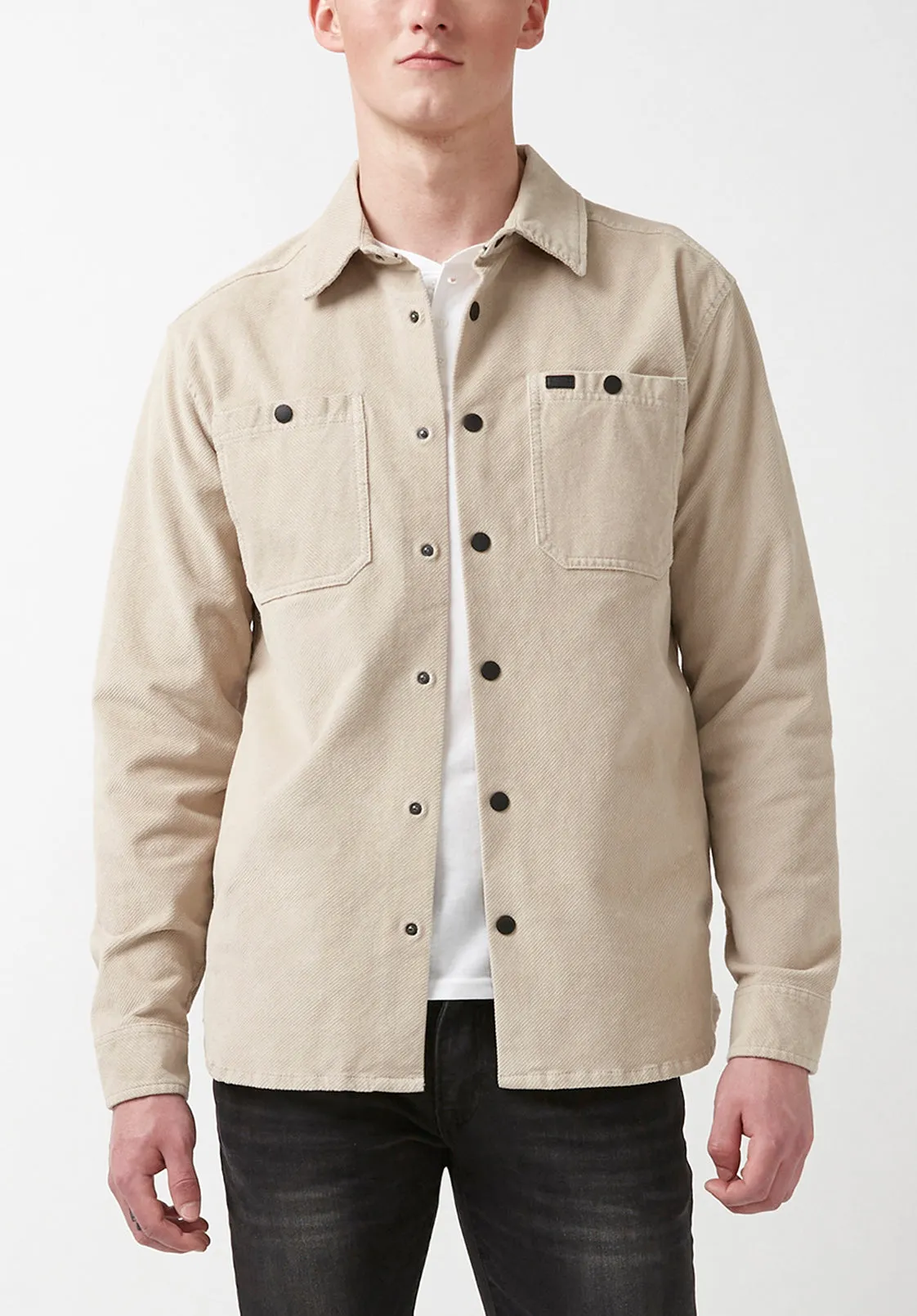 Jafar Men's Shacket in Milk - BPM14374