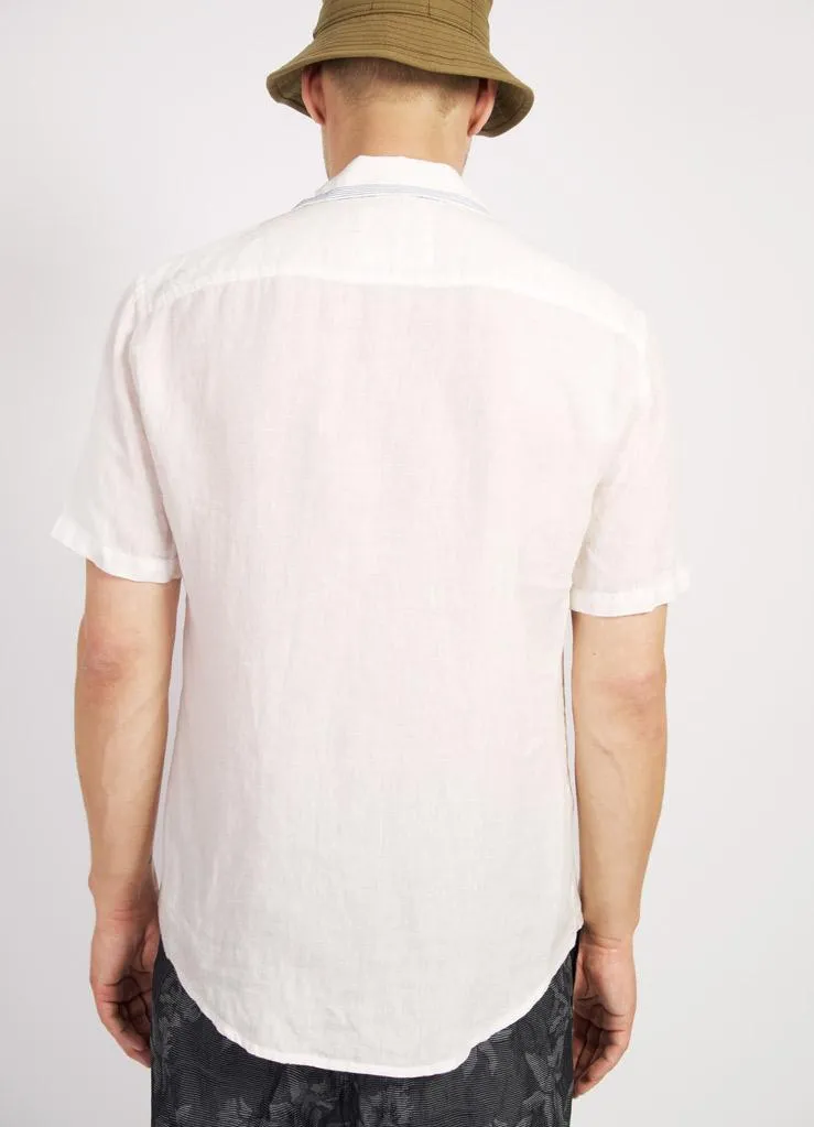 JONNY | Short Sleeve Linen Shirt | White