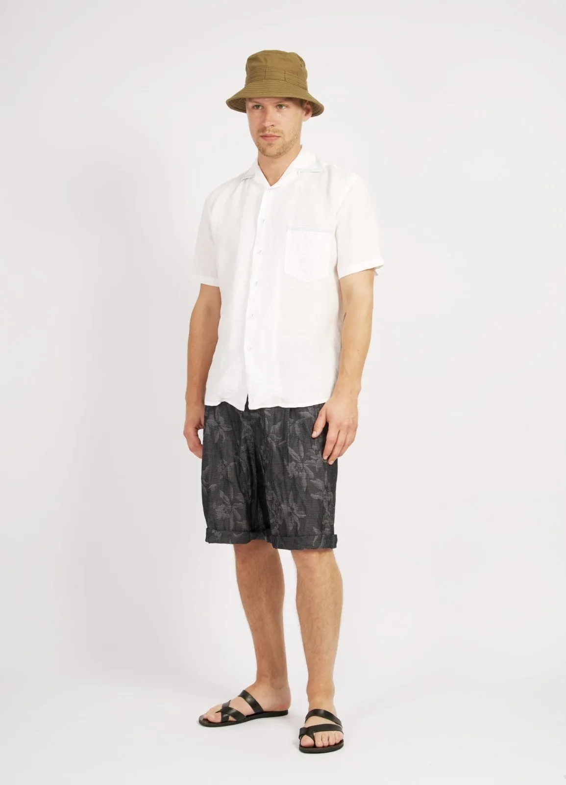 JONNY | Short Sleeve Linen Shirt | White