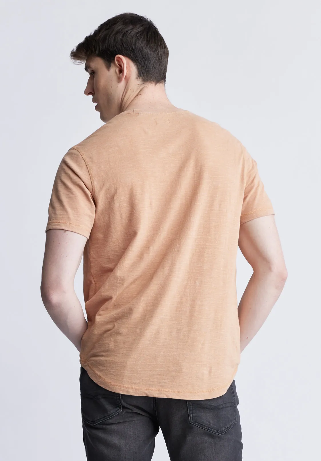 Kadya Short Sleeve Men's Henley, Tan - BM24397