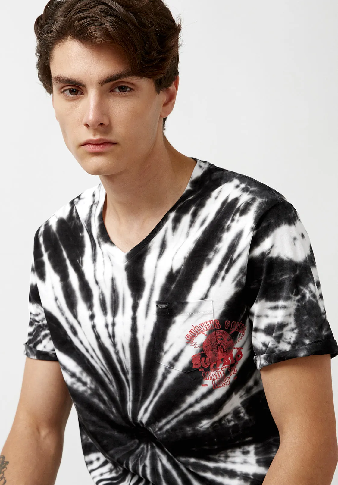 Kolis Tie Dye Black & White T-Shirt - BM23933