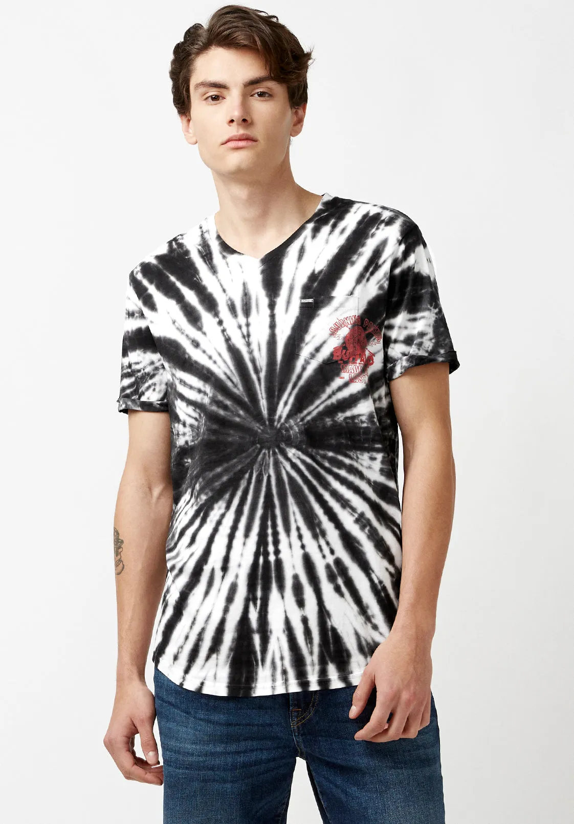 Kolis Tie Dye Black & White T-Shirt - BM23933