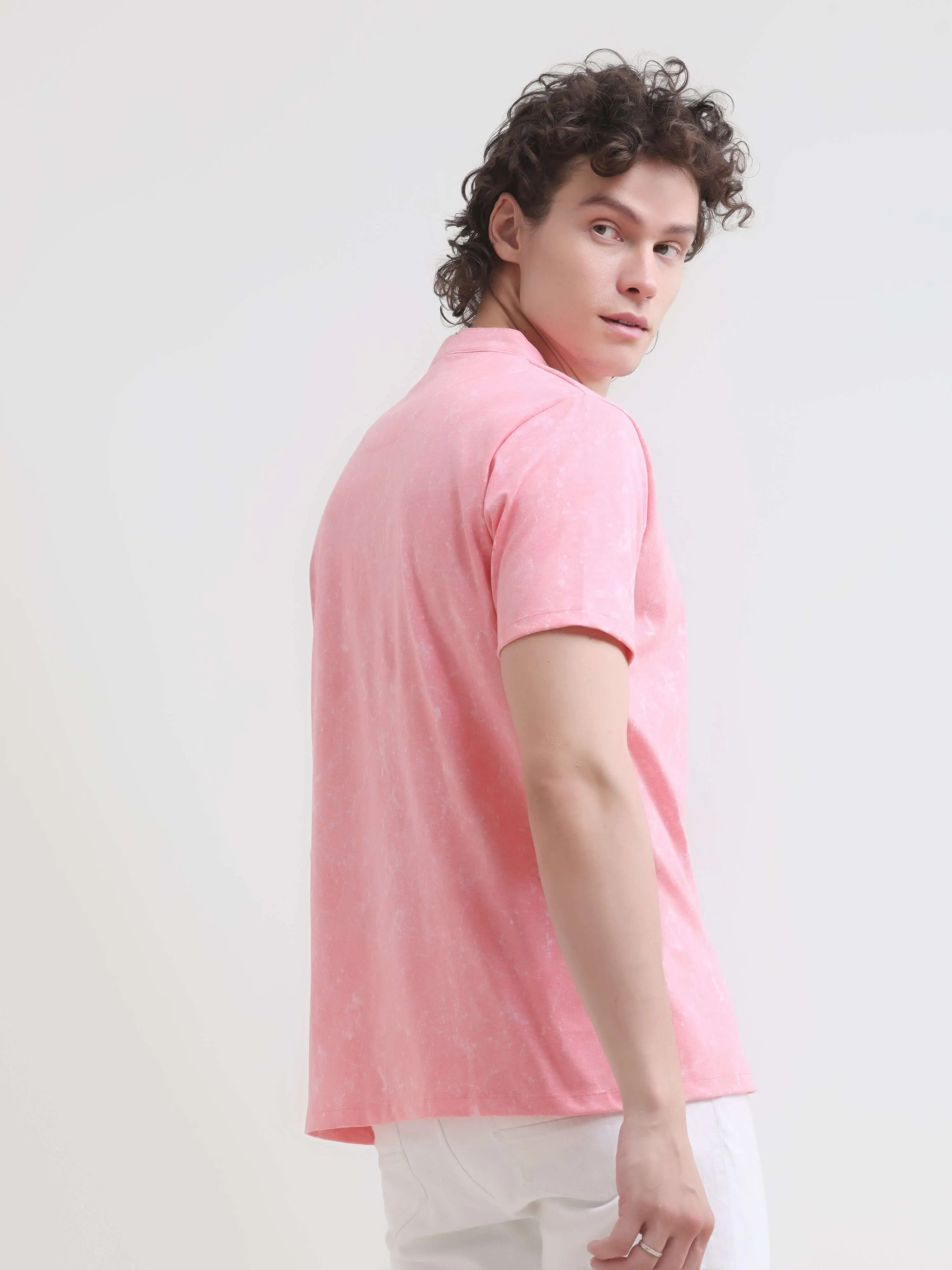 Lim solid pink henley tshirt