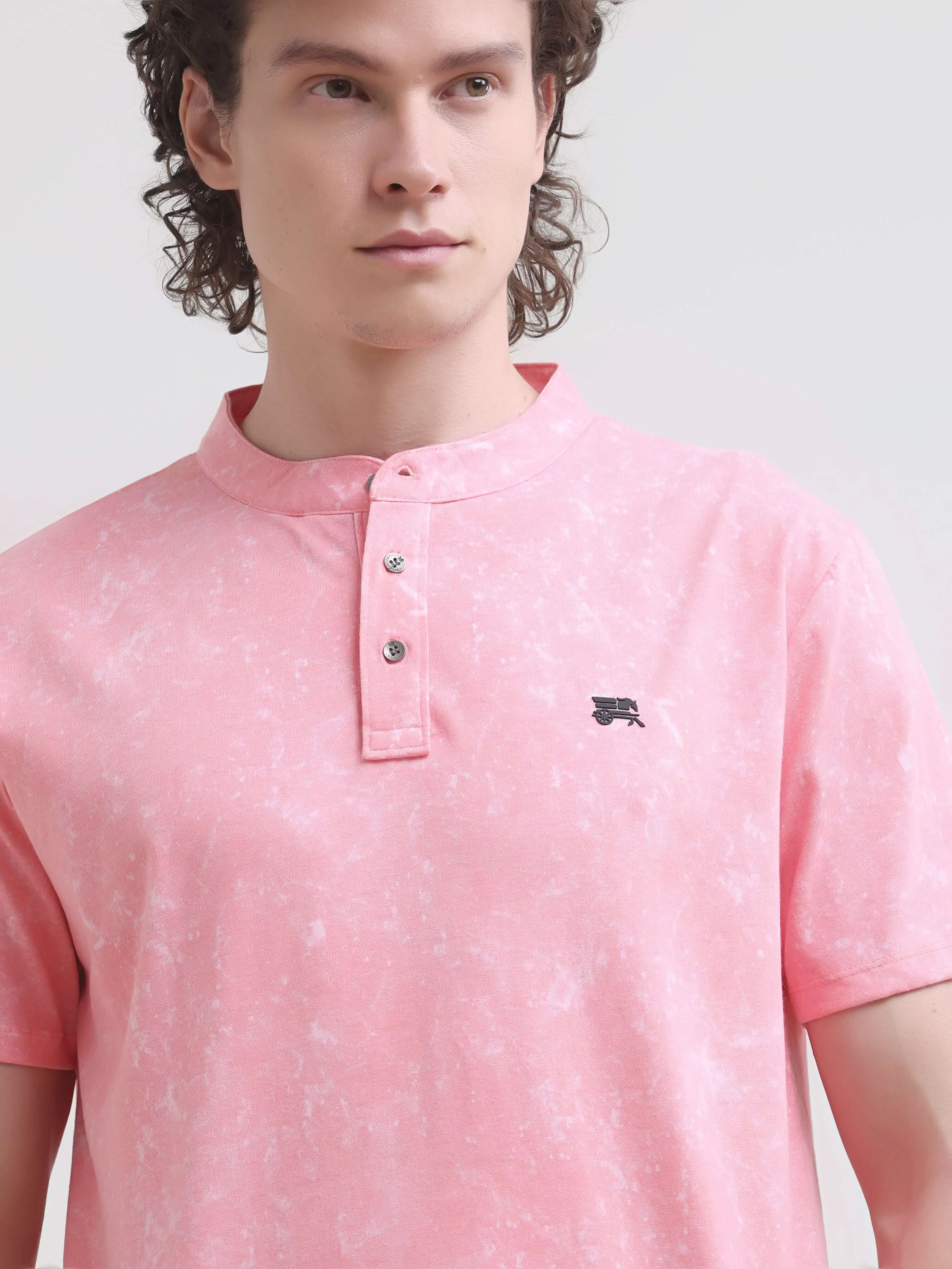 Lim solid pink henley tshirt