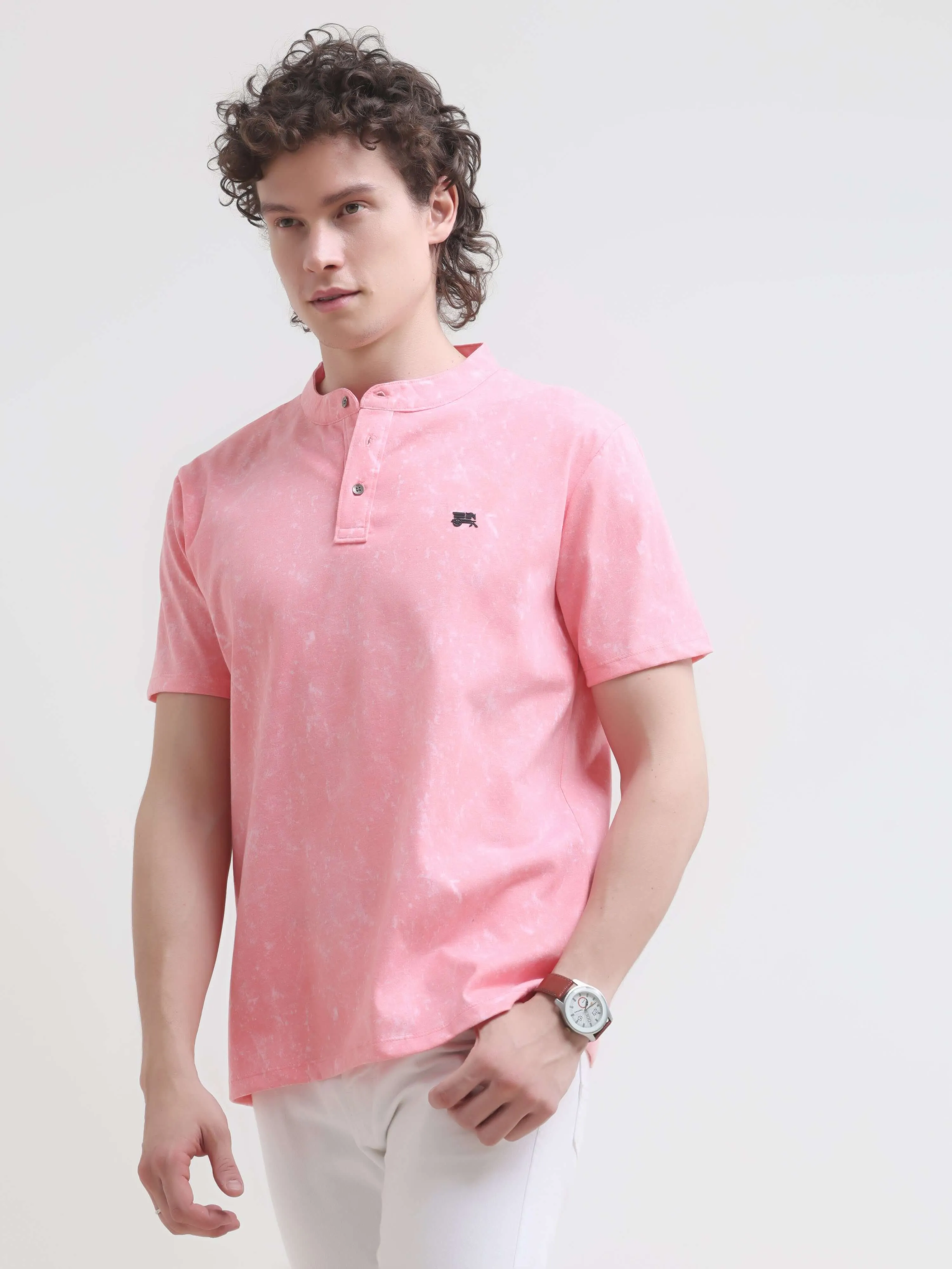 Lim solid pink henley tshirt