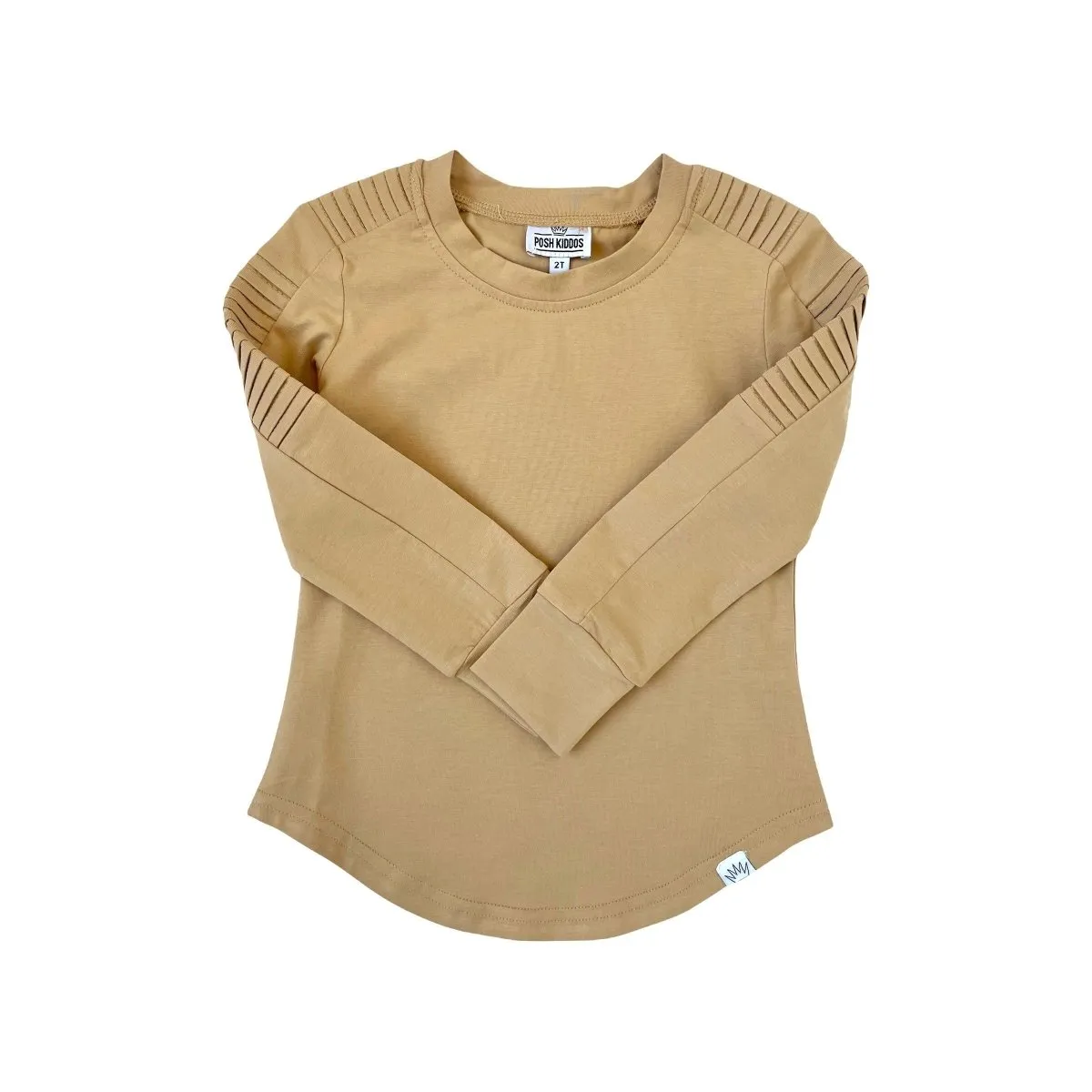 Long Sleeve Biker Shirt- Wheat