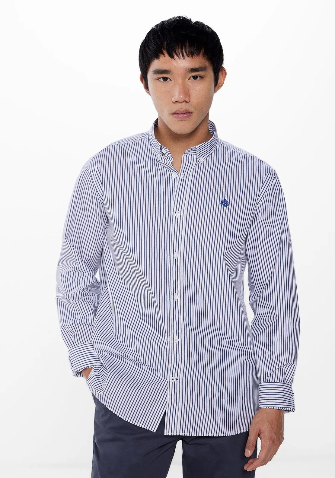 Long Sleeve Stripe Shirt - Blue