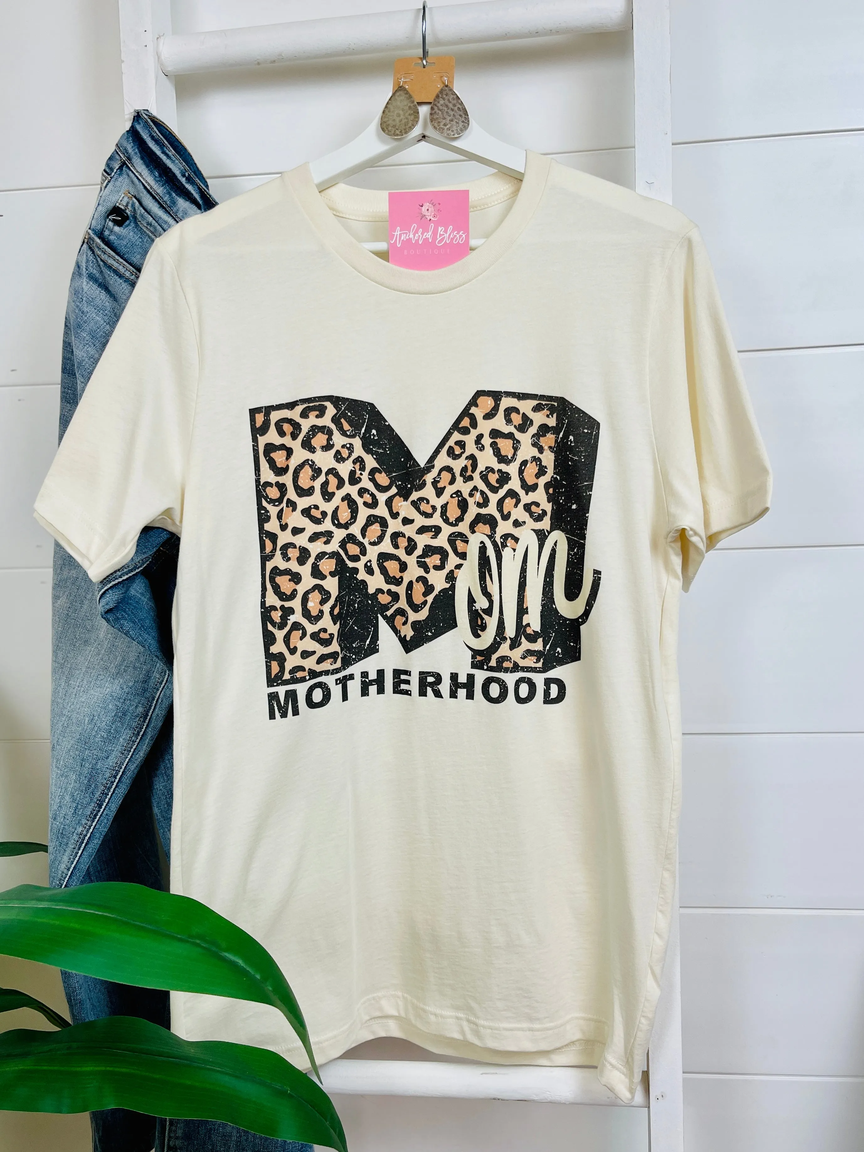 M Motherhood Leopard Graphic Tee