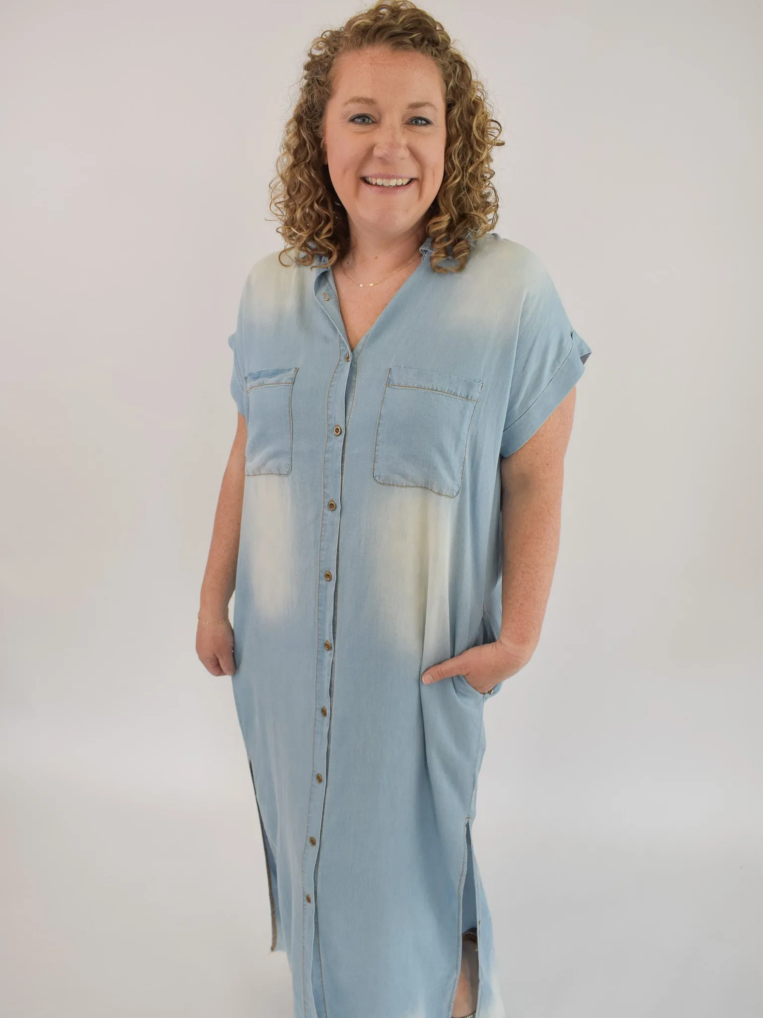 Meaningful Moment Chambray Dress