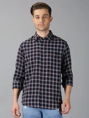 MEN'S BLACK CHECKS SLIM FIT SHIRT