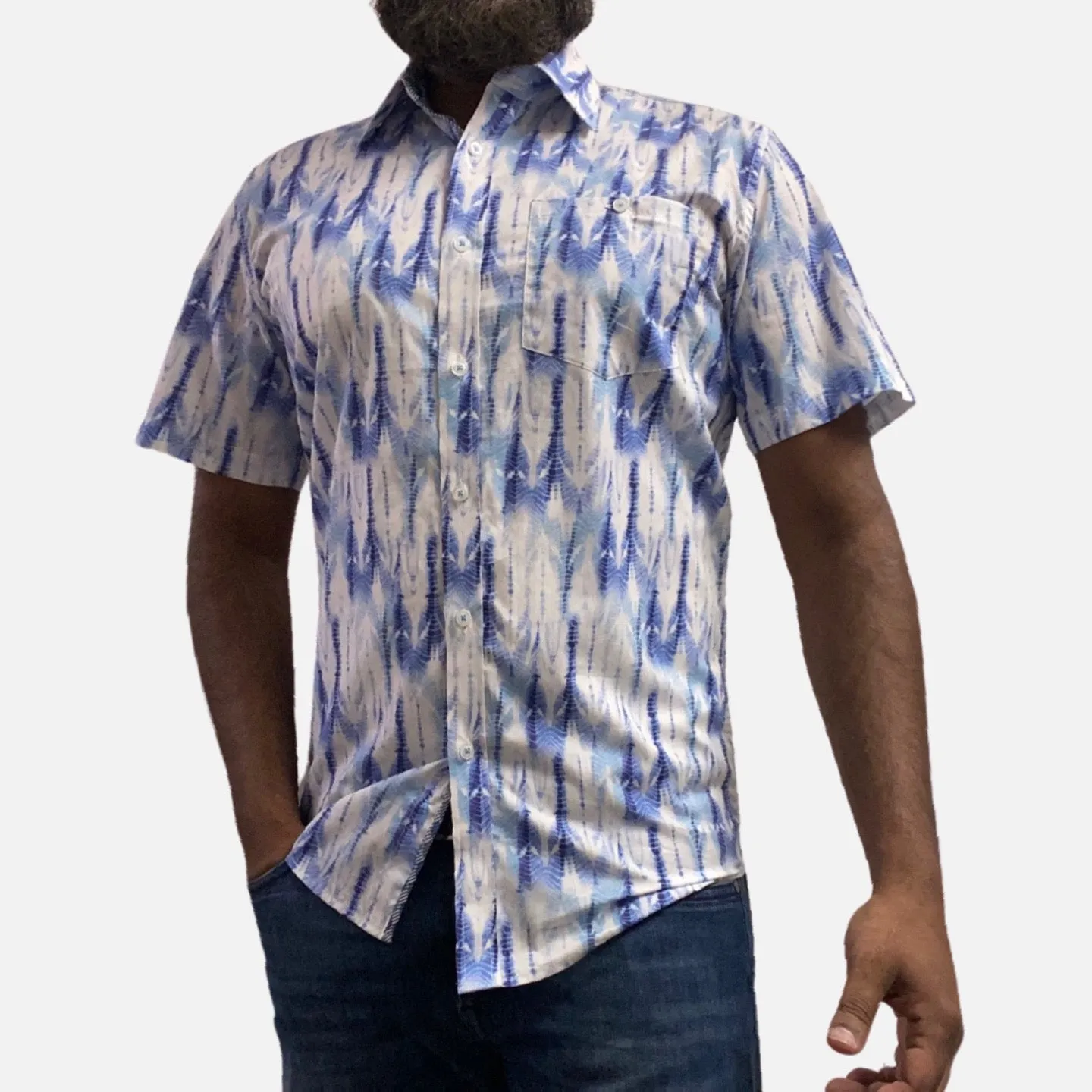 Mens Blue Casual Summer Shirt | Clearance | M