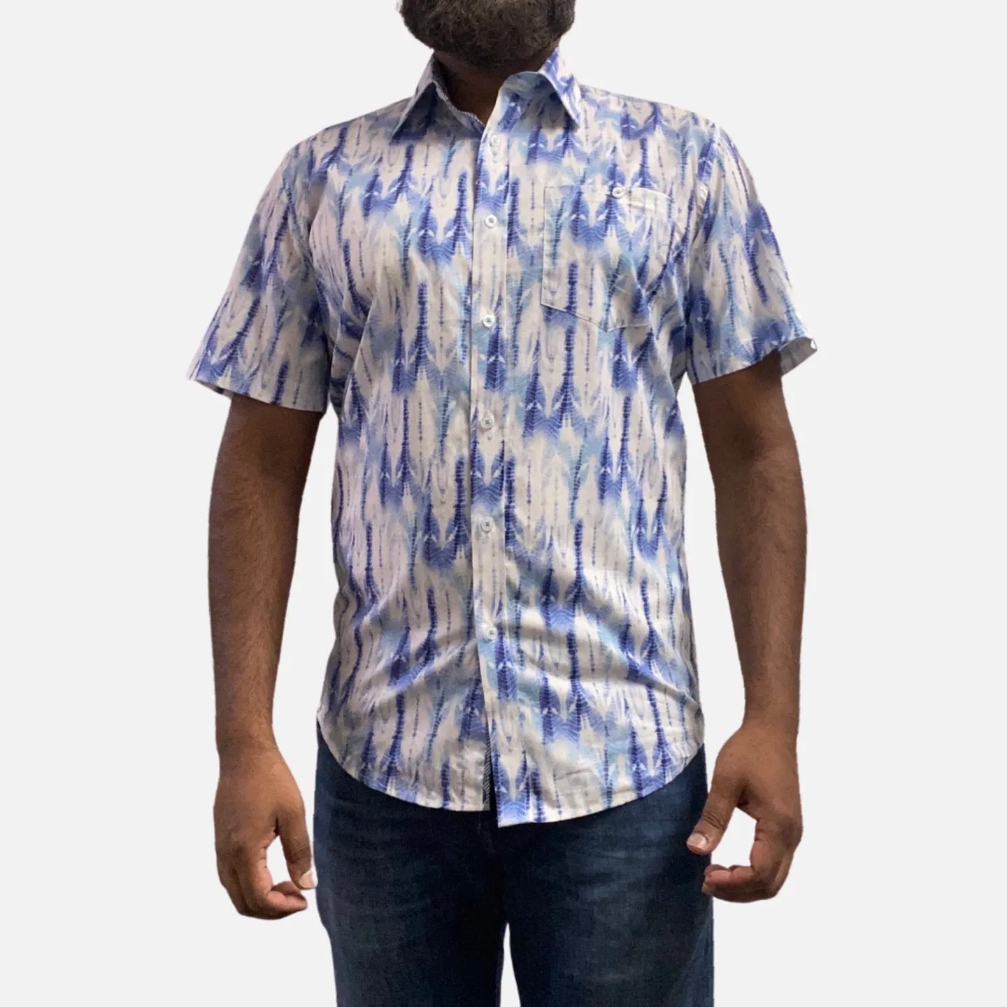 Mens Blue Casual Summer Shirt | Clearance | M