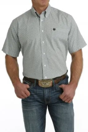 Men's Cinch GEOMETRIC PRINT BUTTON-DOWN SHORT SLEEVE WESTERN SHIRT