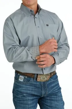 Men's Cinch SOLID BUTTON-DOWN WESTERN SHIRT - GRAY