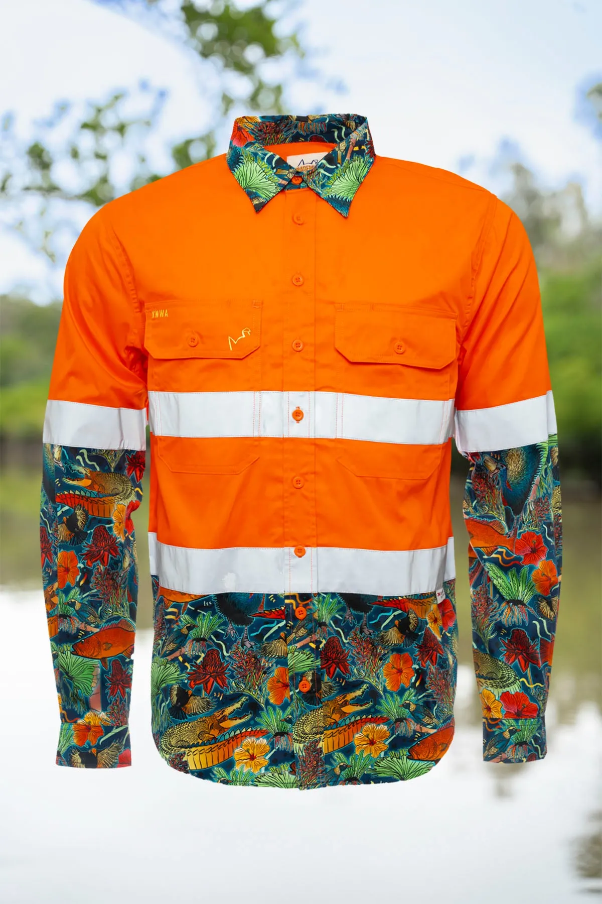 Men's Dundee Orange Day/Night Hi Vis Full Button Workshirt