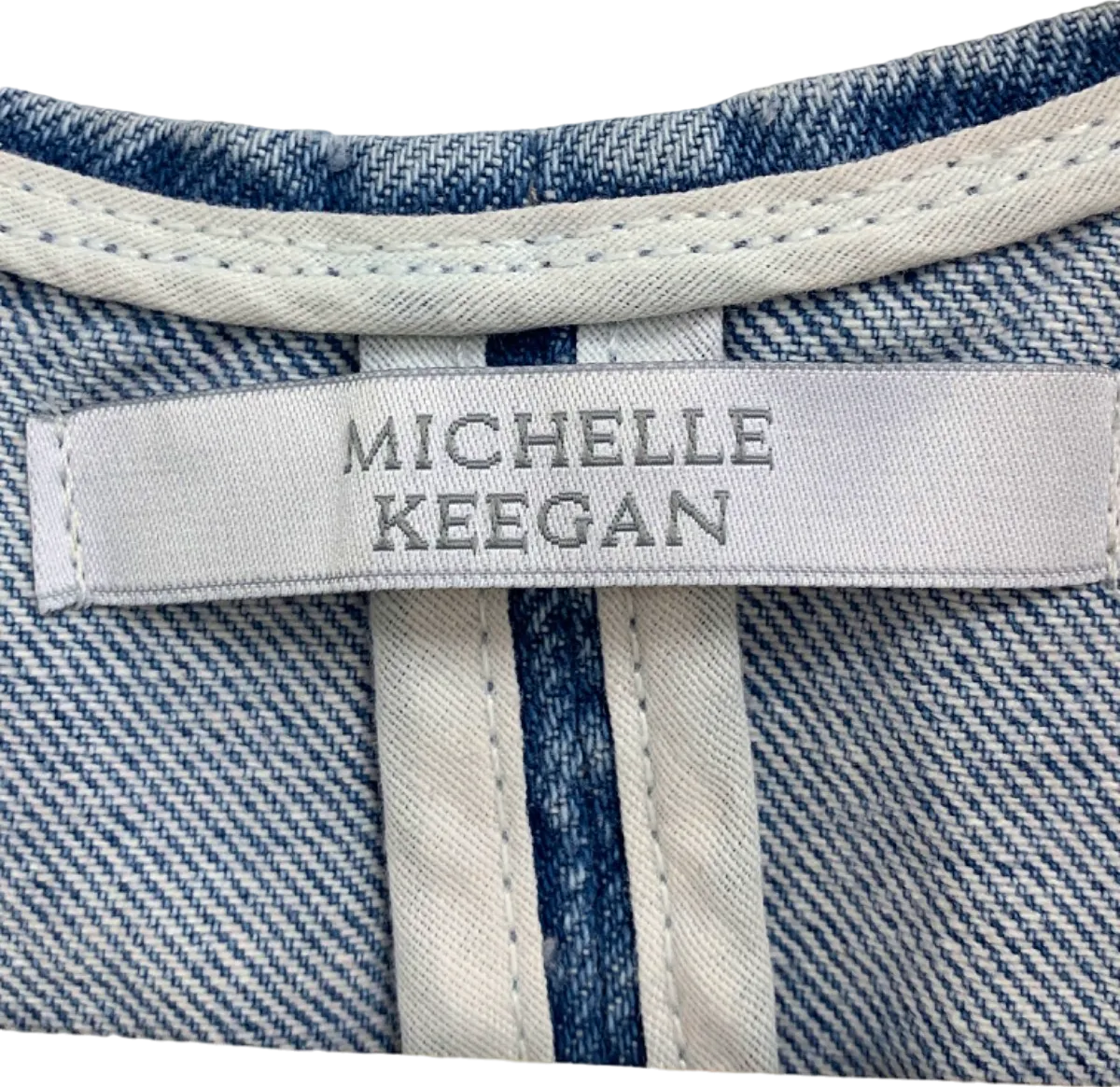 Michelle Keegan Blue Denim Sleeveless Waistcoat UK Size 12