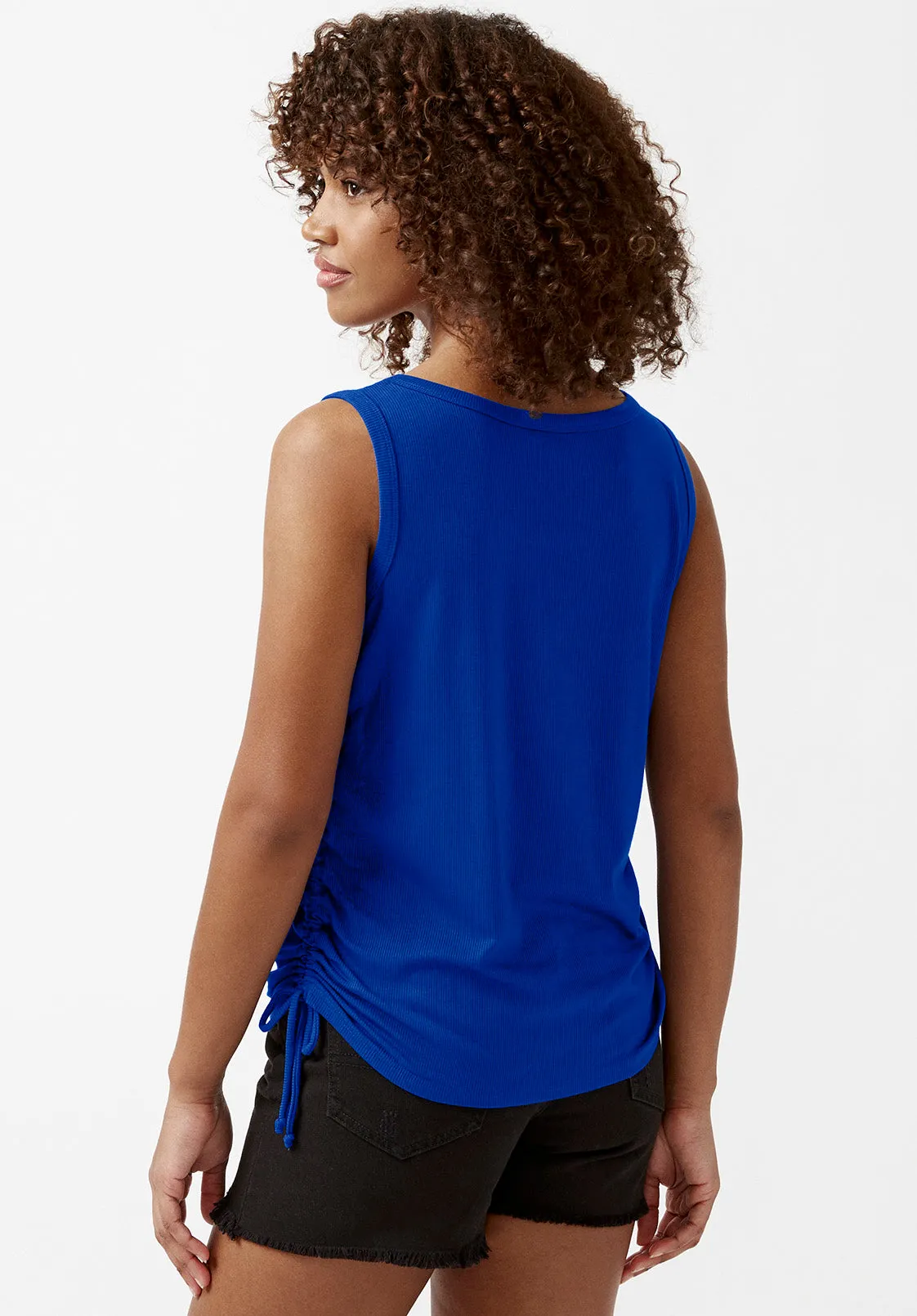 Muriel Blue Ruched Women’s Tank Top - KT0046S