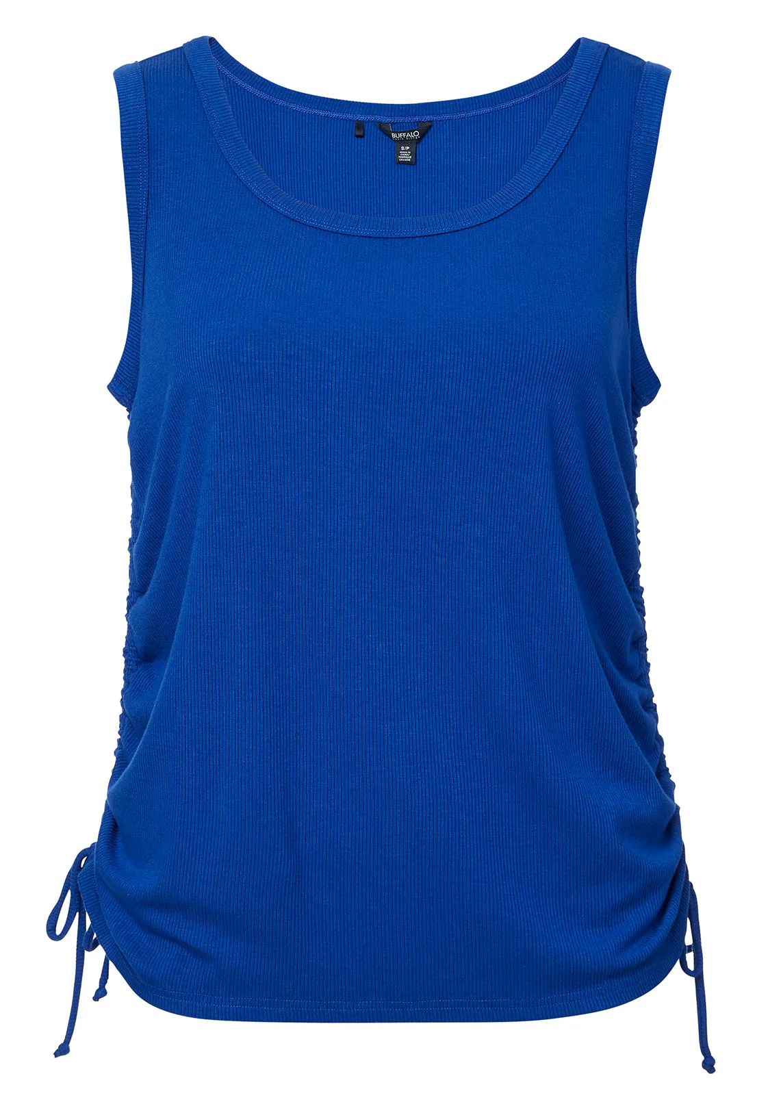 Muriel Blue Ruched Women’s Tank Top - KT0046S