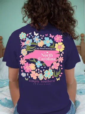 'My Heart Belongs To North Carolina' Short Sleeve Tee by Simply Southern