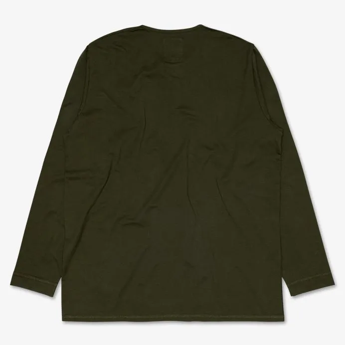 NIKO | Organic Long Sleeve Henley | Dark Forest Green