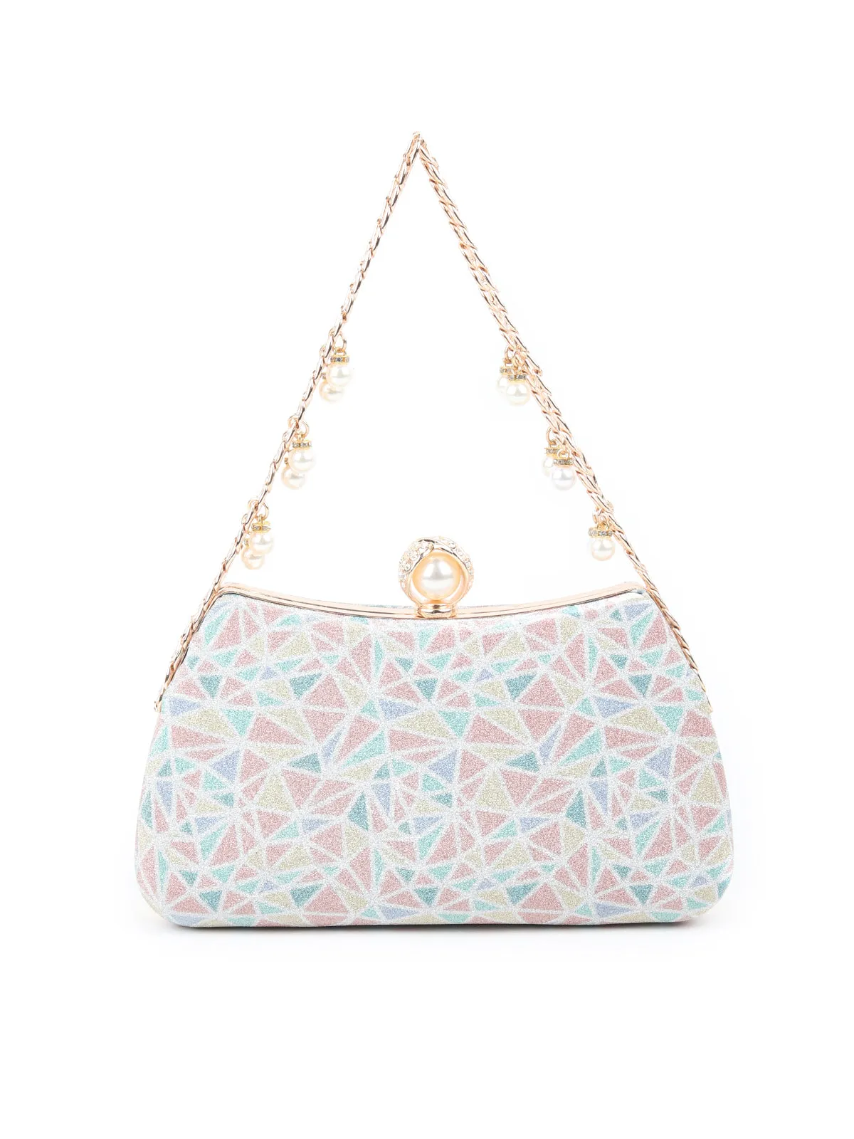 Odette Multicolor Shimmer Printed Clutch for Women