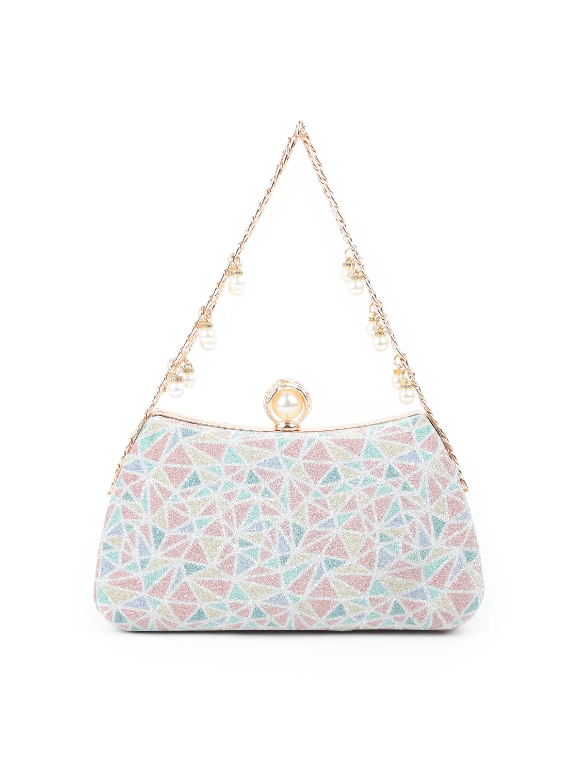 Odette Multicolor Shimmer Printed Clutch for Women