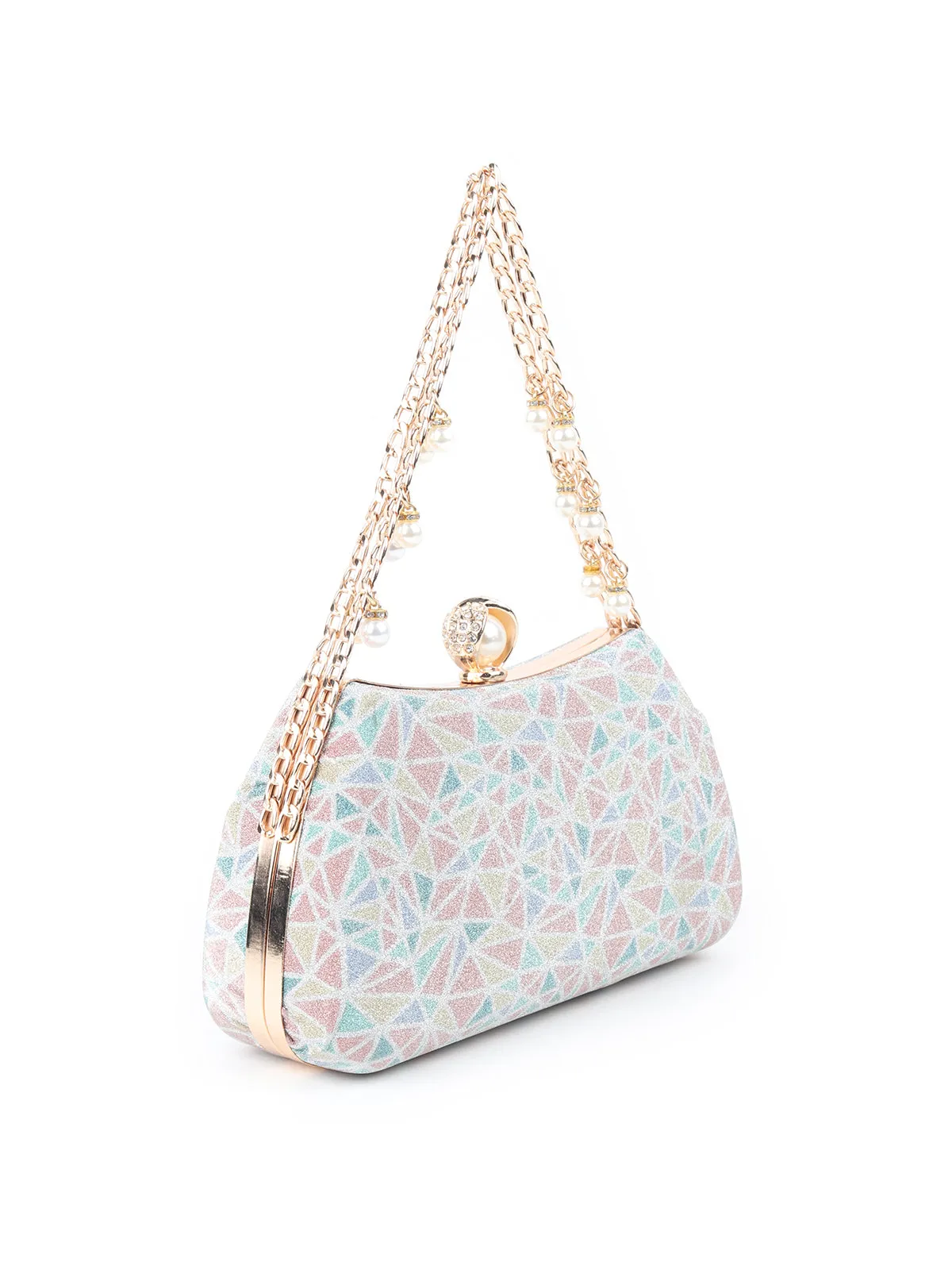 Odette Multicolor Shimmer Printed Clutch for Women