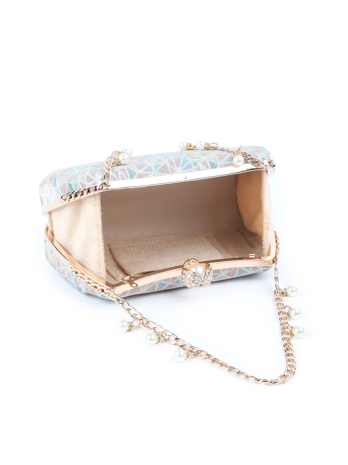 Odette Multicolor Shimmer Printed Clutch for Women