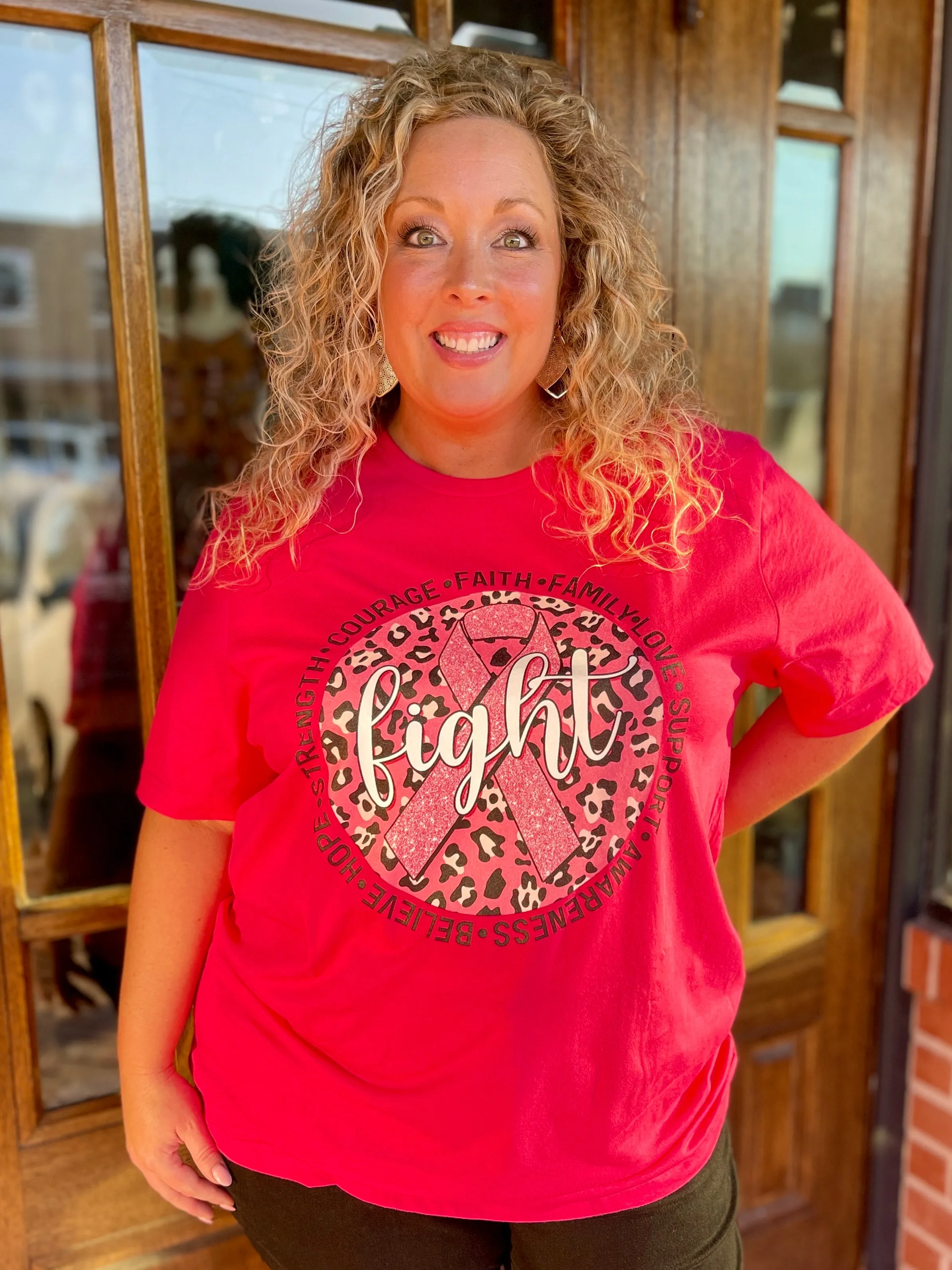 Pink Out Leopard Fight Graphic Tee