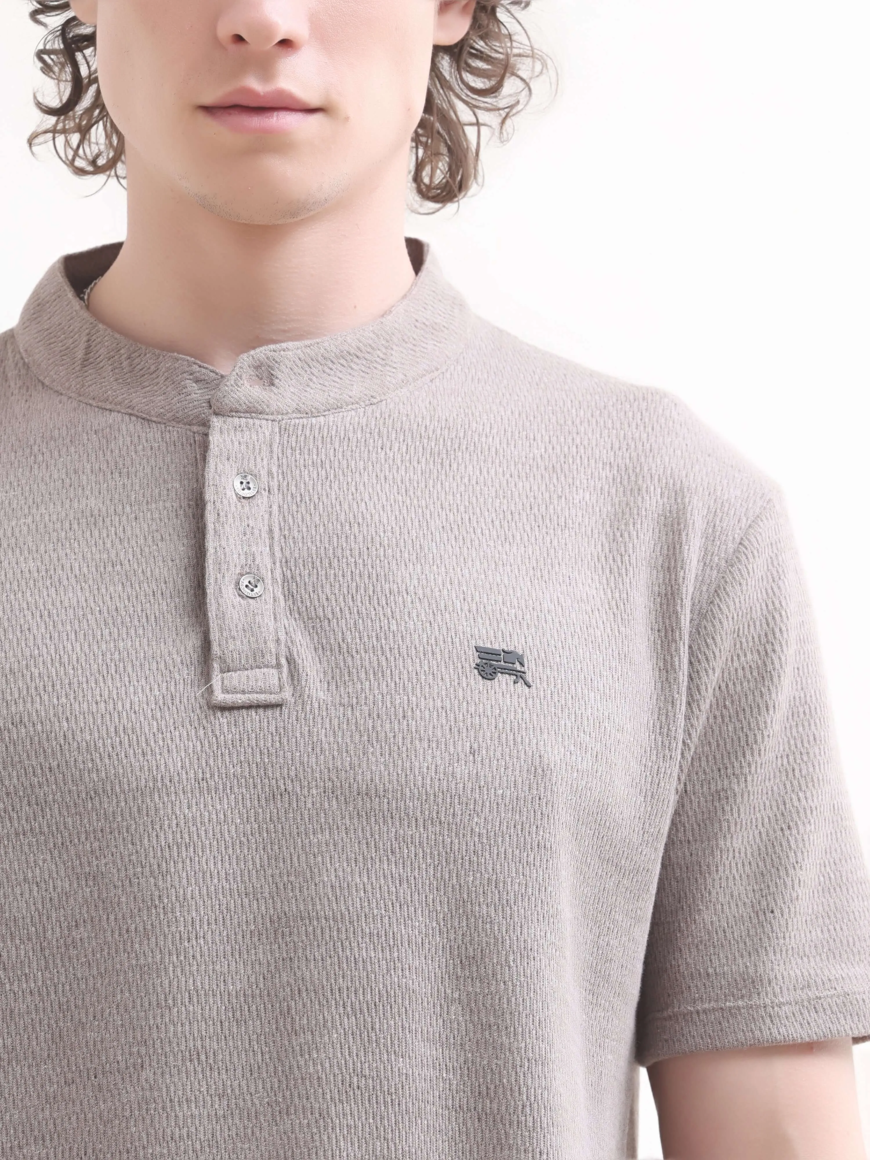 Pinnacle dusky brown henley tshirt