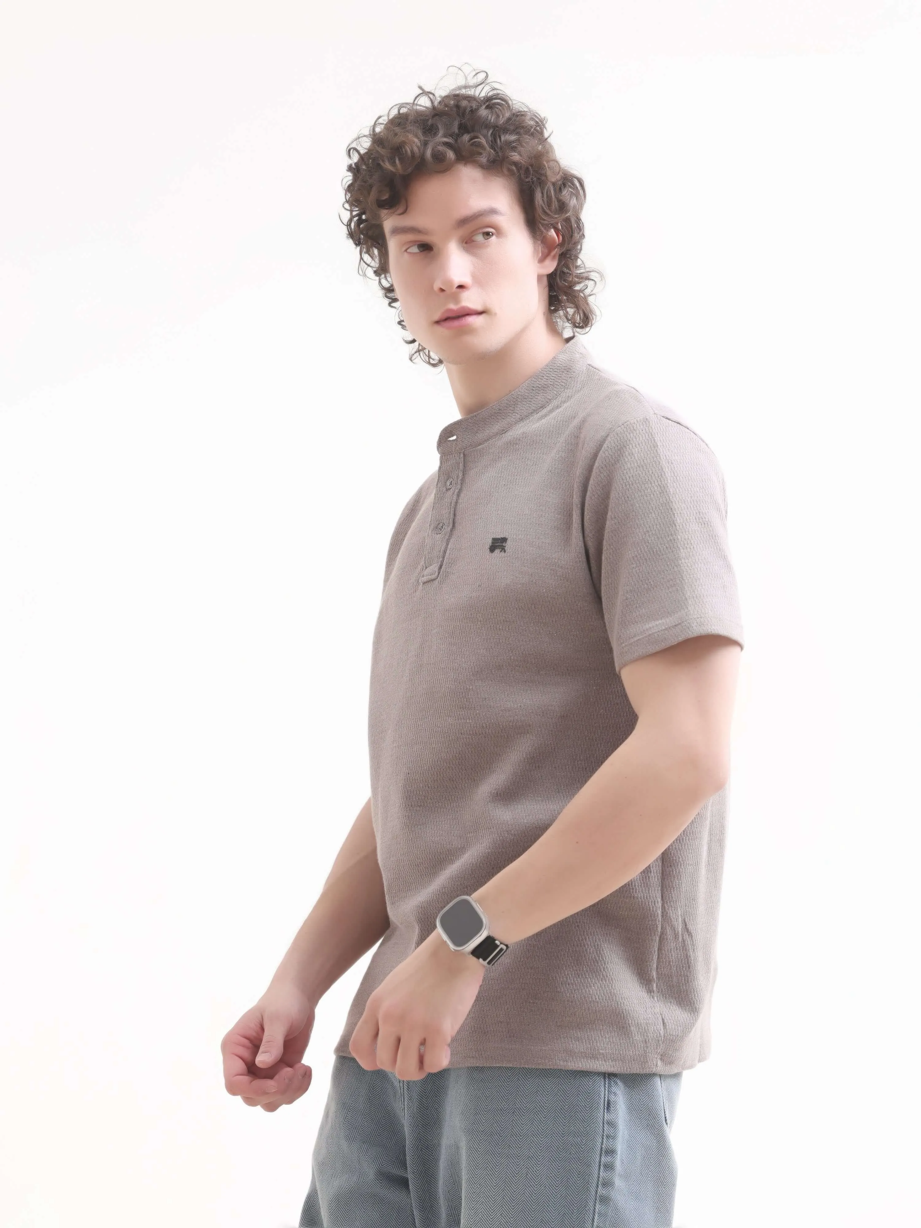 Pinnacle dusky brown henley tshirt