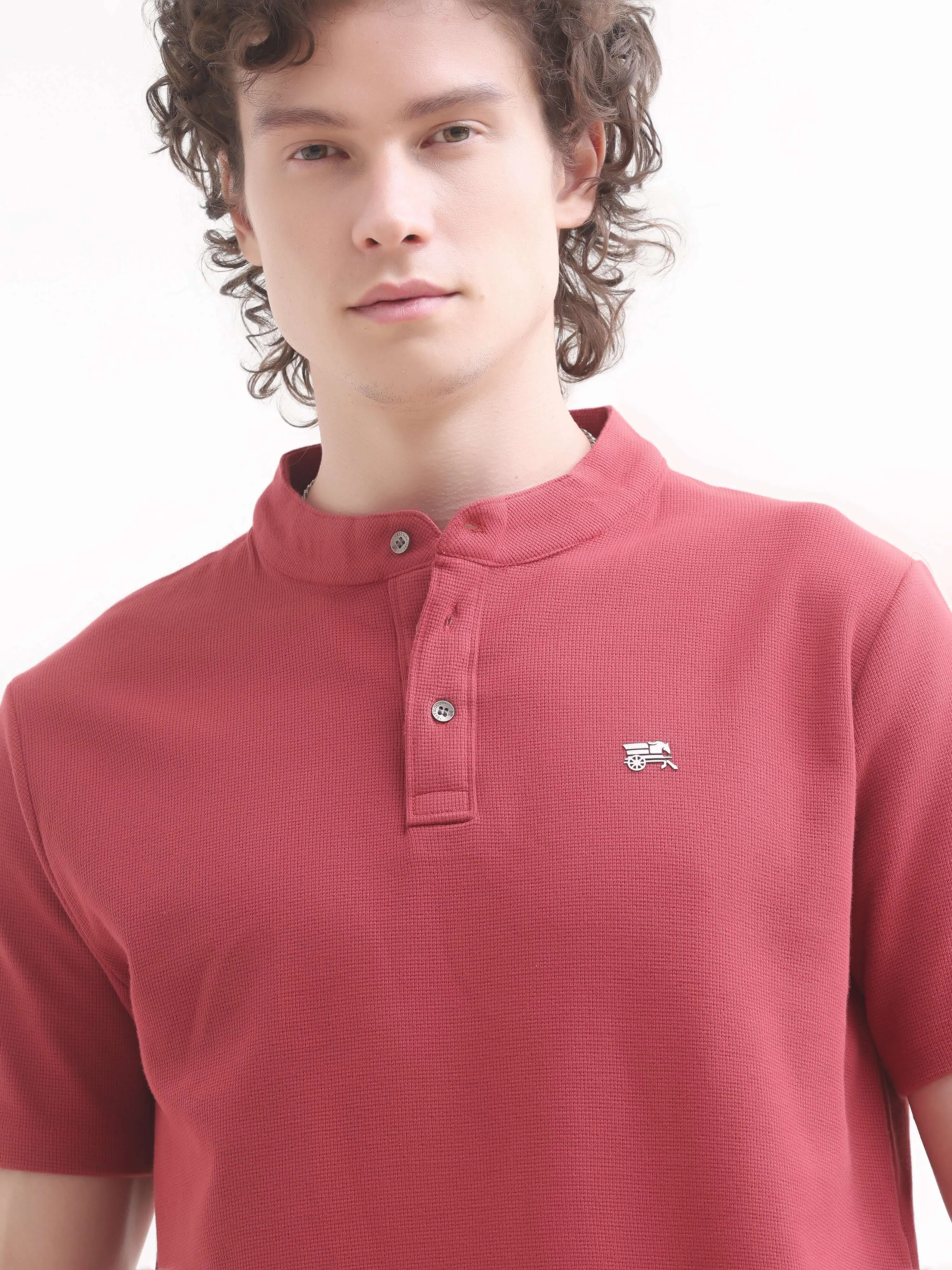 Pinnacle red henley tshirt