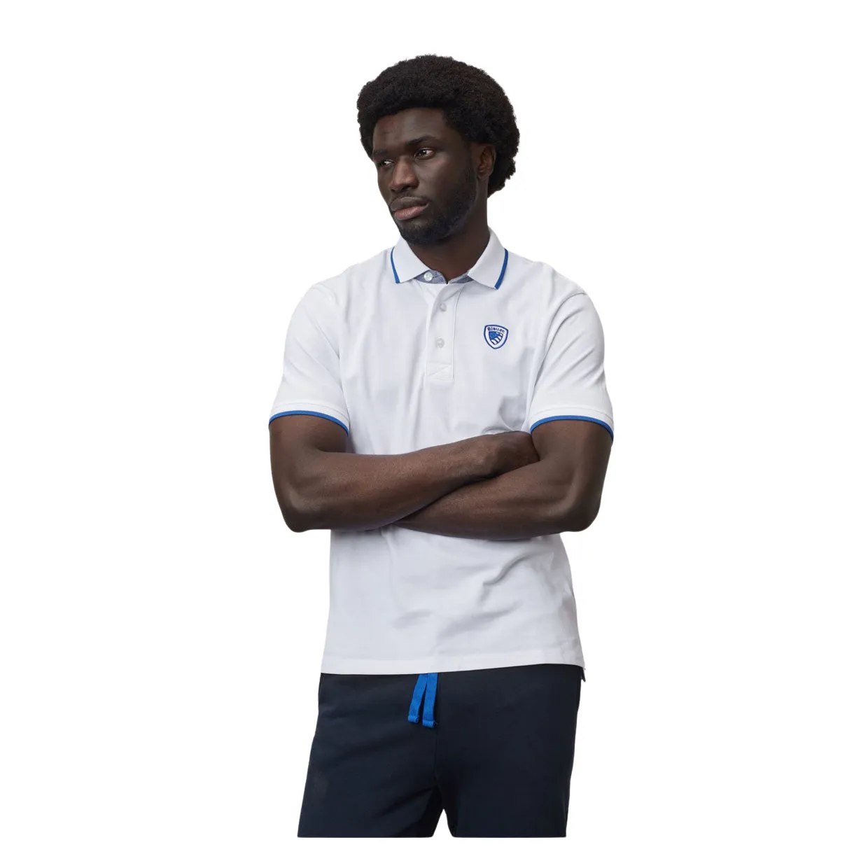 Polo Uomo Blauer Bianco