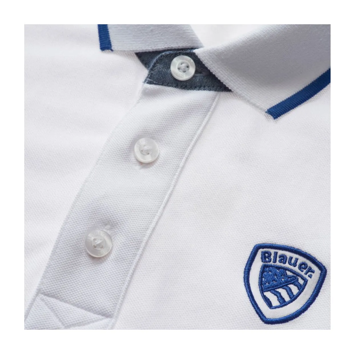 Polo Uomo Blauer Bianco