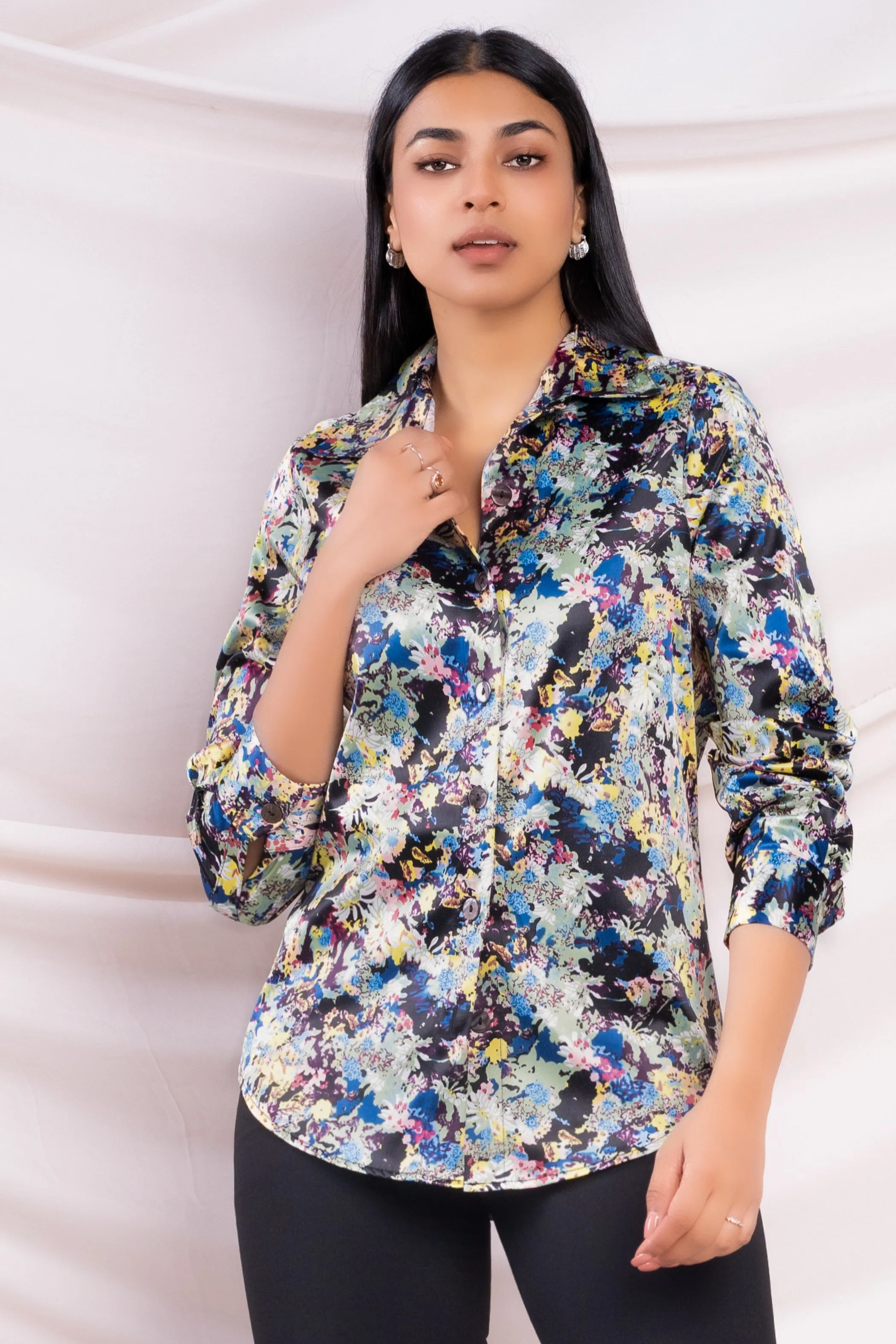 Printed Satin Shirt