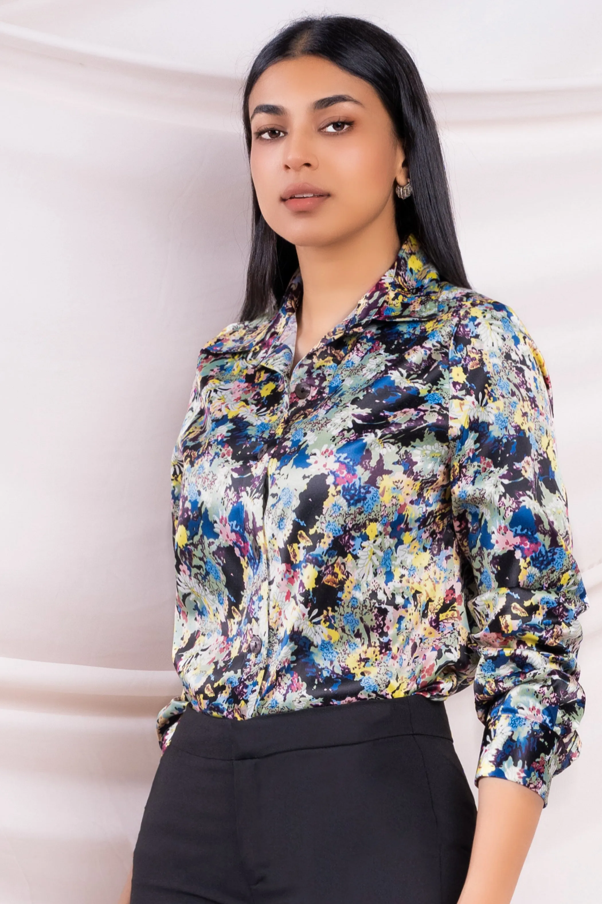 Printed Satin Shirt