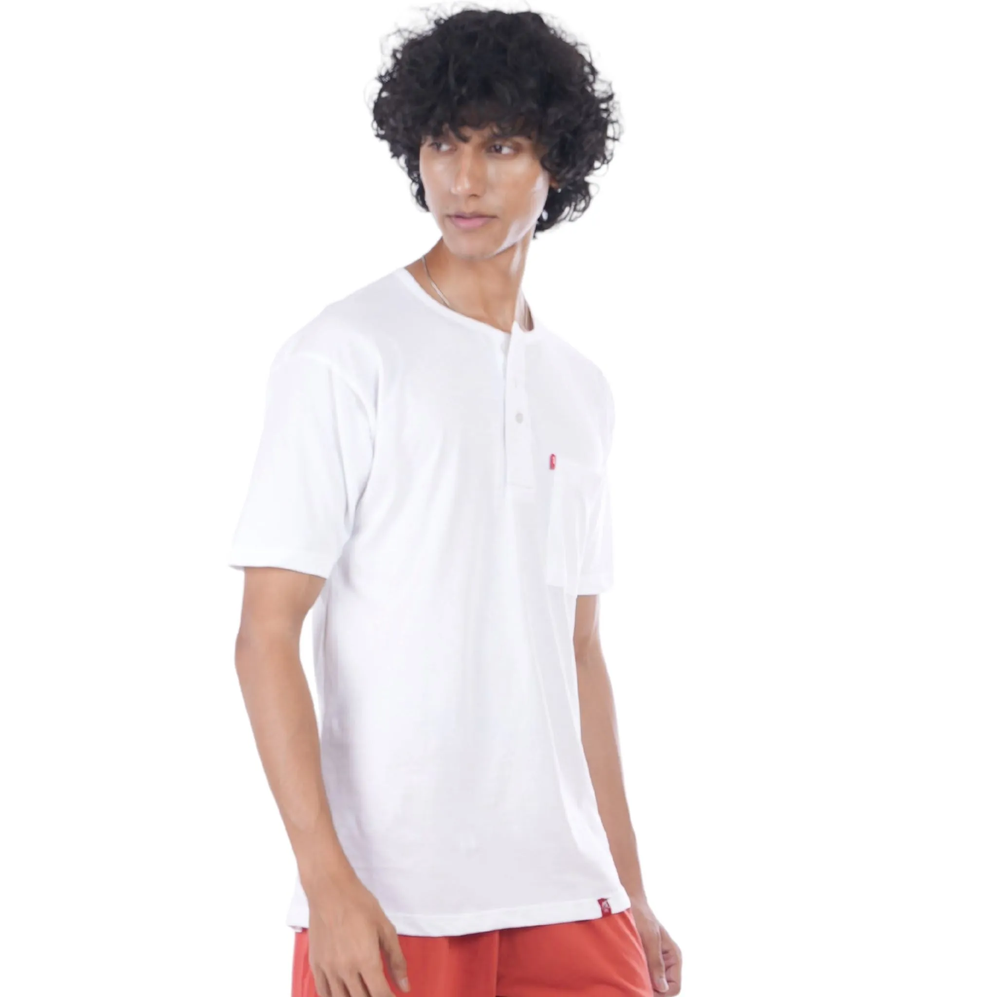 Pure White Henley (Pack Of 3)