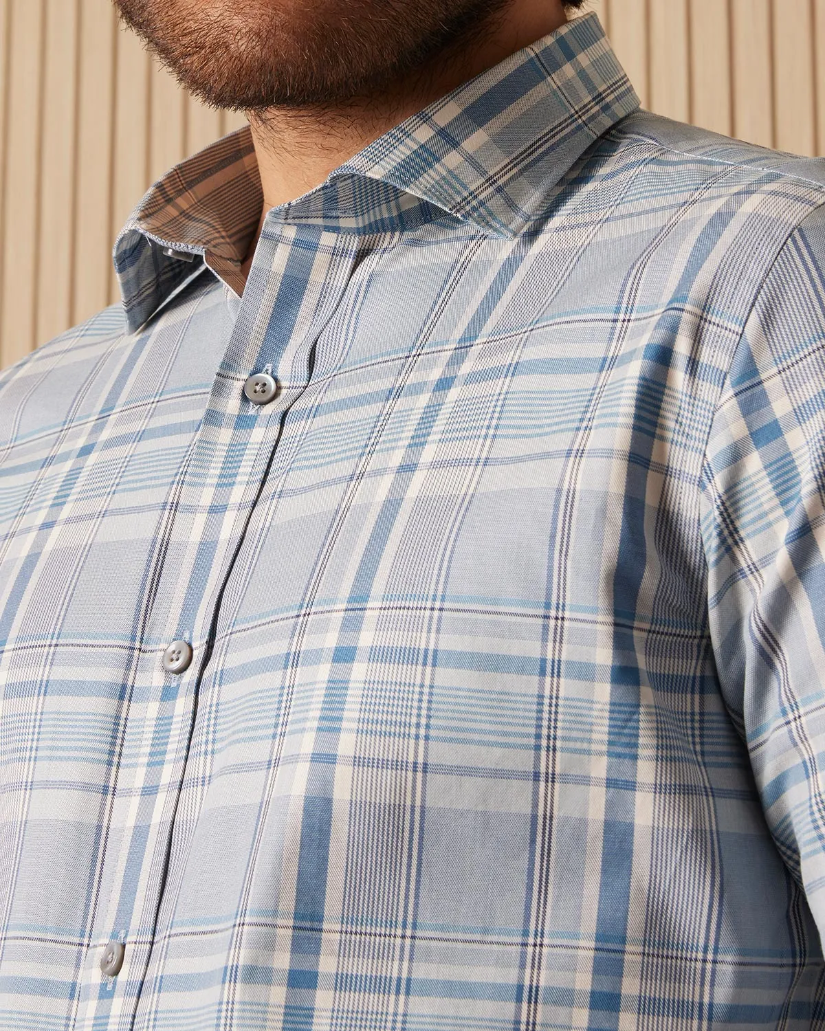 Retro Blue Checked Shirt