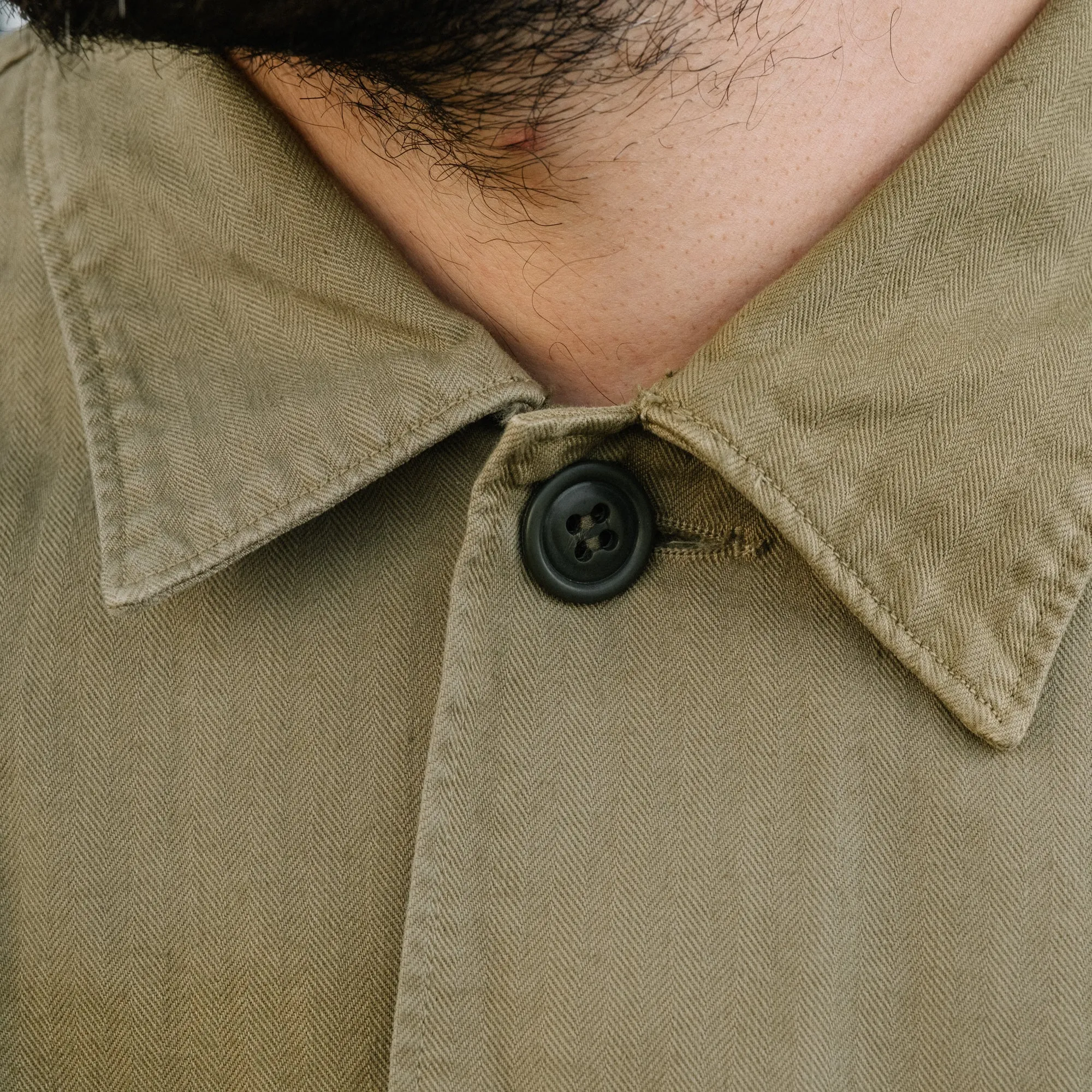 RRL Herringbone Twill Shirt Military Olive