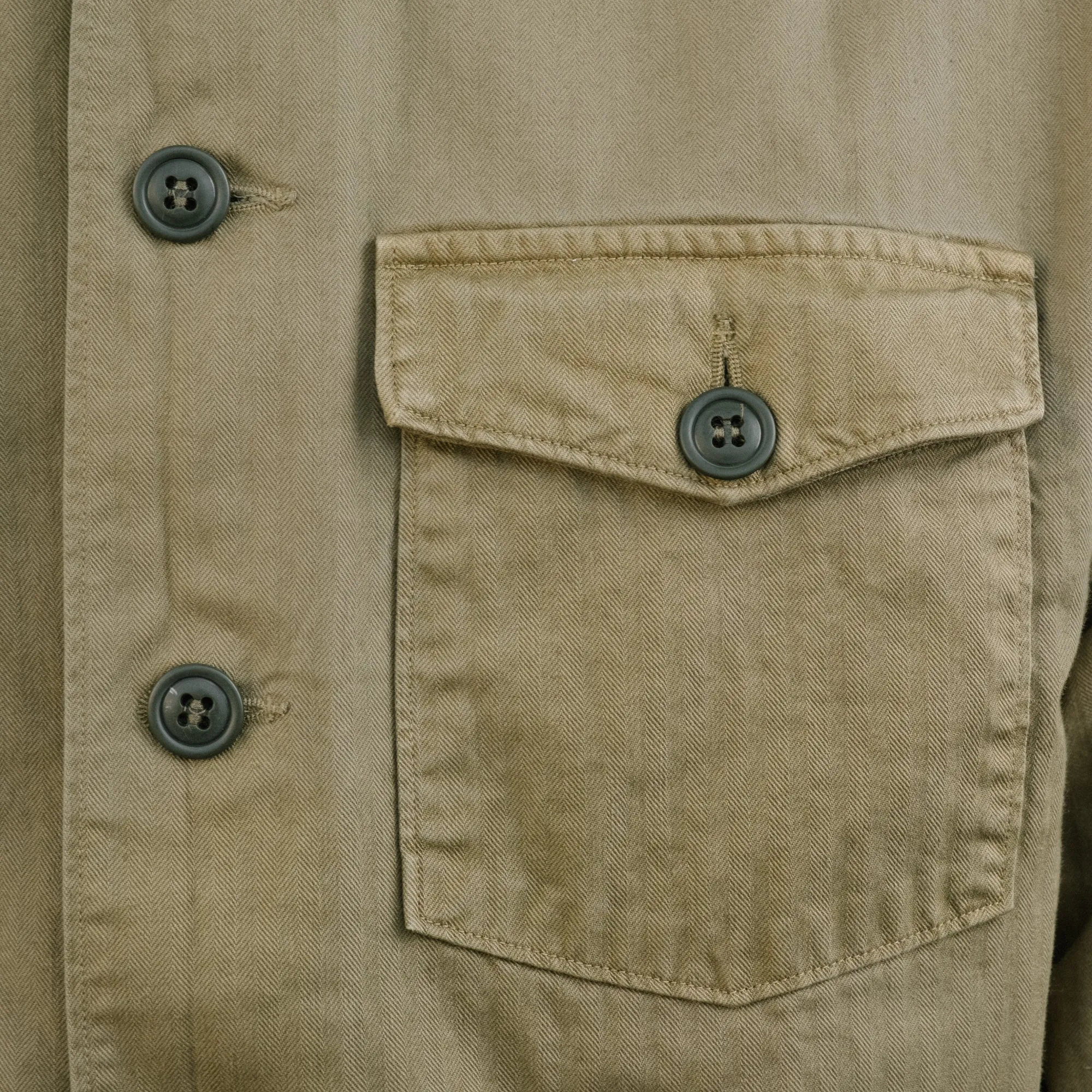 RRL Herringbone Twill Shirt Military Olive