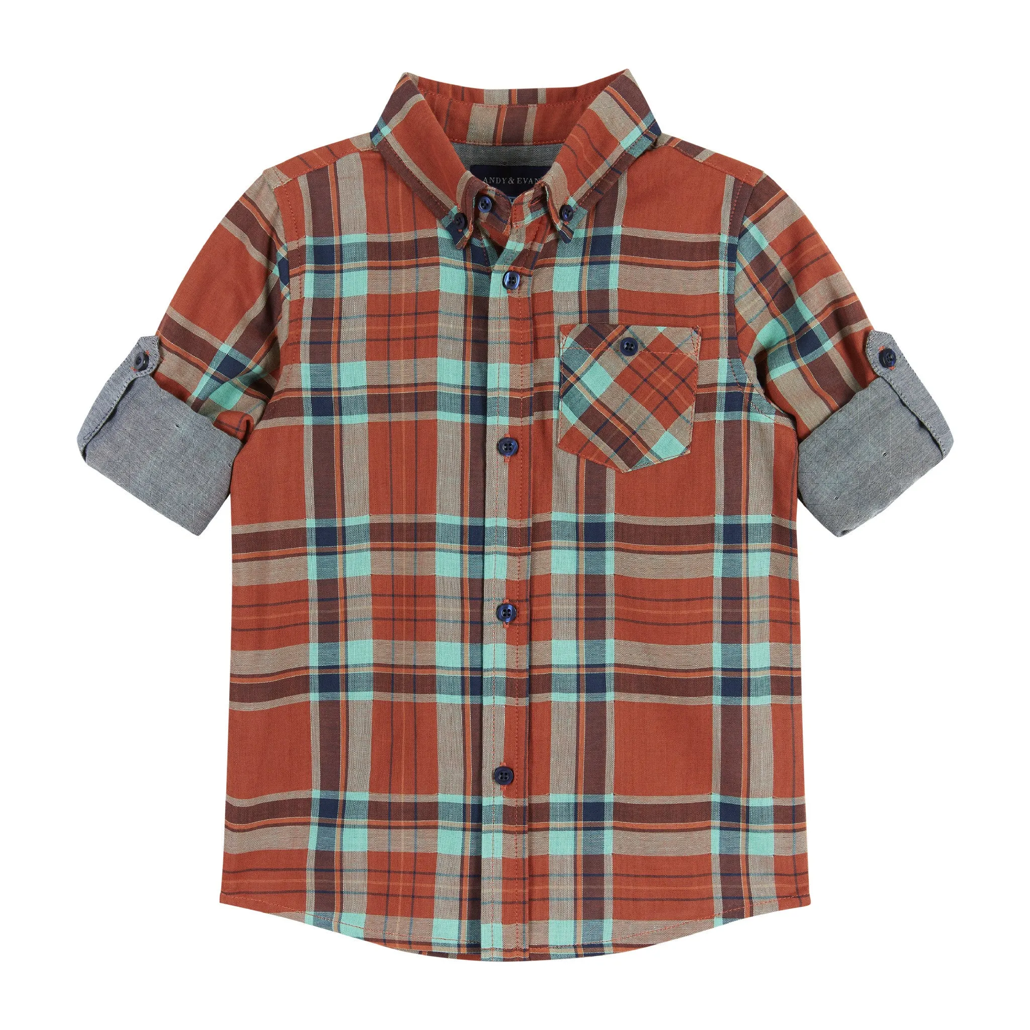 Rust Plaid Two-Faced Buttondown  | Red