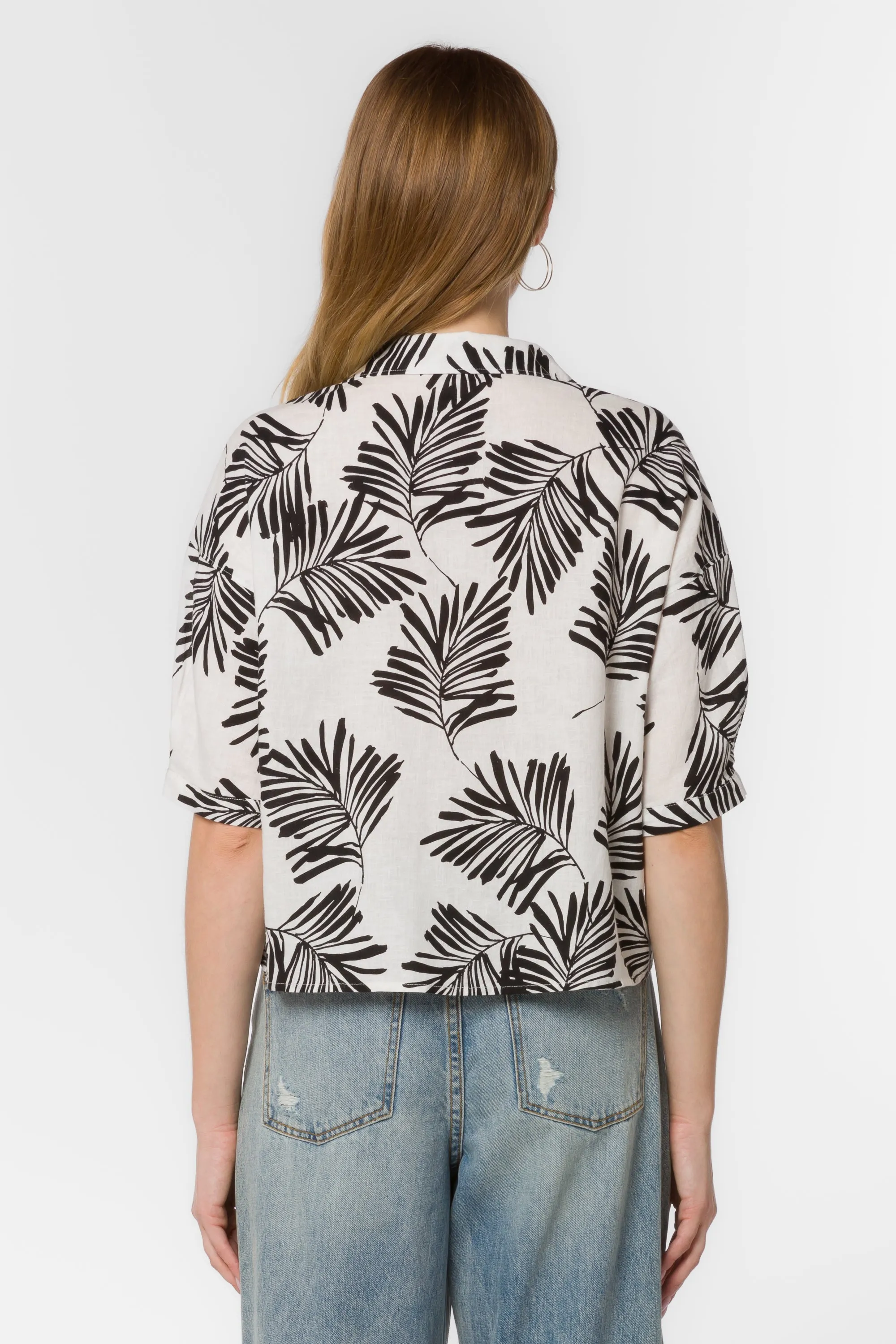 Shaymarie Black White Palm Shirt