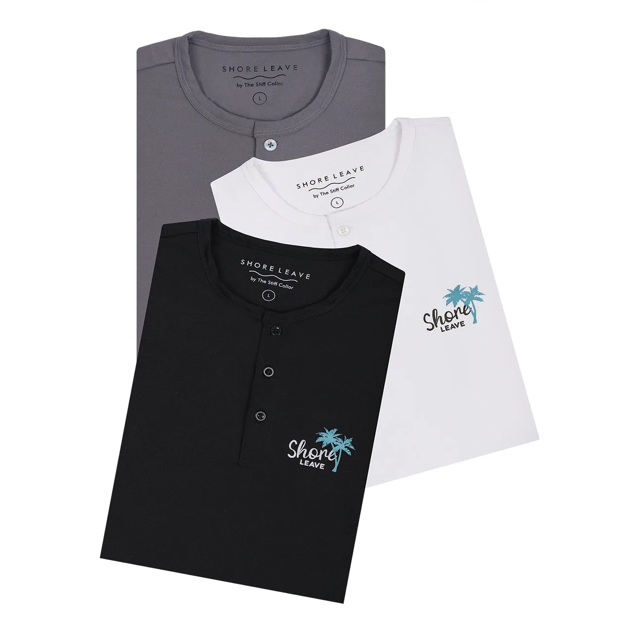 Soft Premium Henley T-shirt Combo Pack Of 3  (White, Grey, Black)