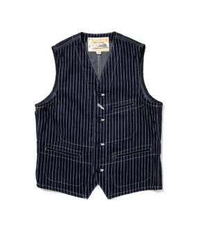 SUGARCANE FICTION ROMANCE WABASH STRIPE  9oz. WABASH STRIPE WORK VEST