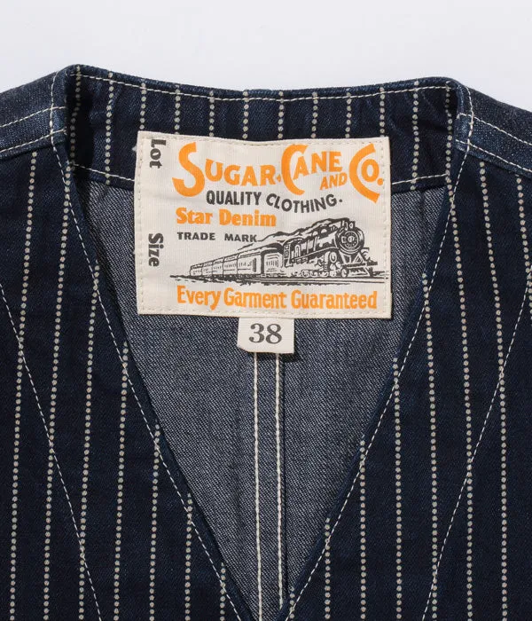 SUGARCANE FICTION ROMANCE WABASH STRIPE  9oz. WABASH STRIPE WORK VEST