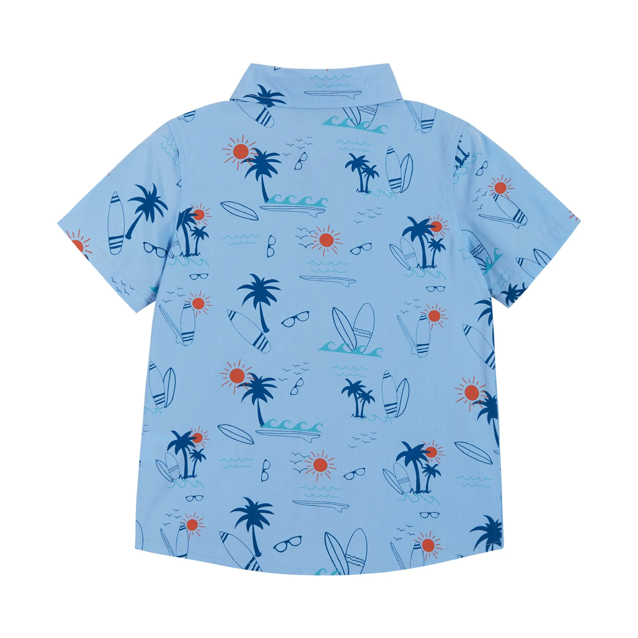 Surfs Up Print Button-Up | Blue