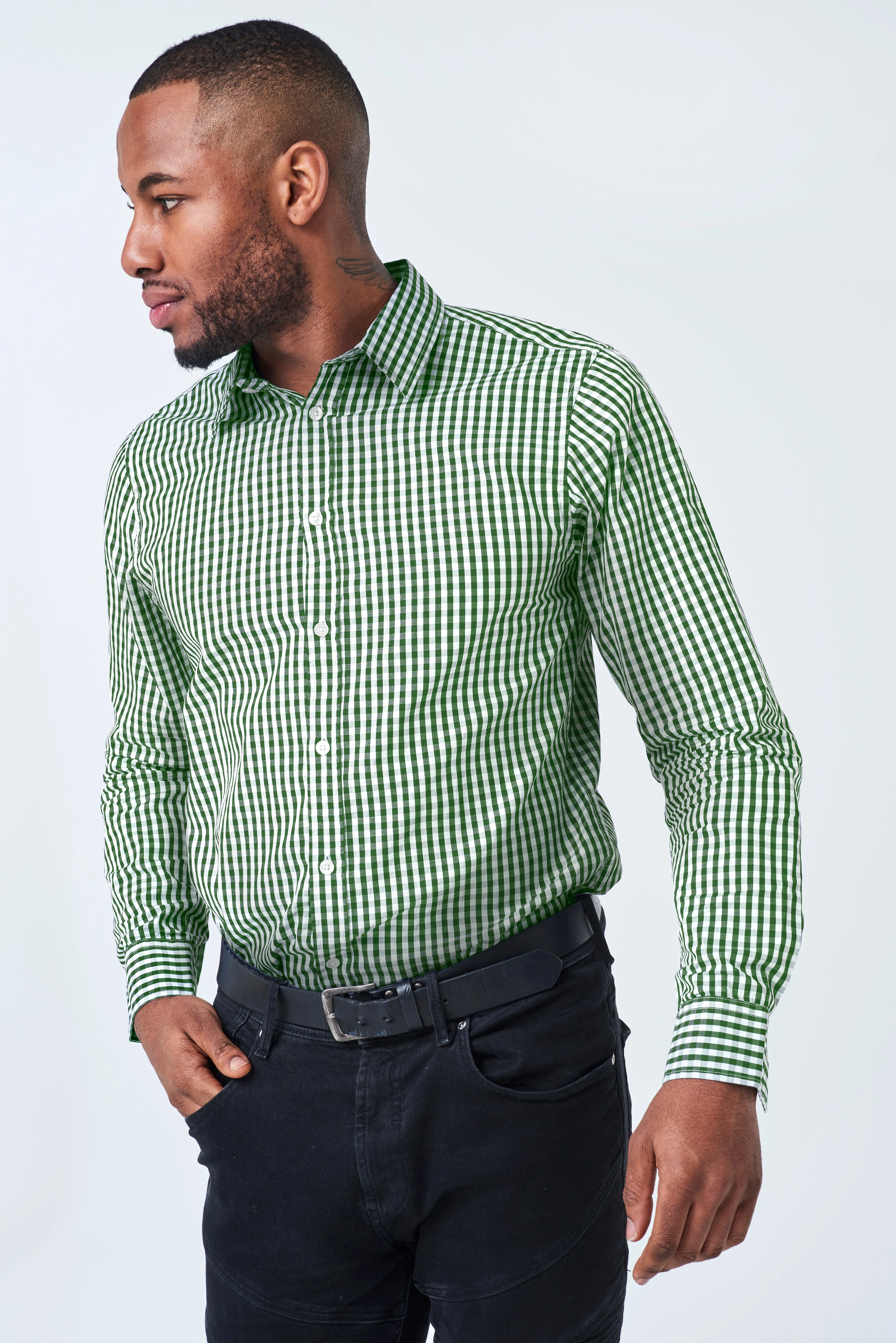 TEDDY Men's Essential Gingham Shirt - Long or Short Sleeve