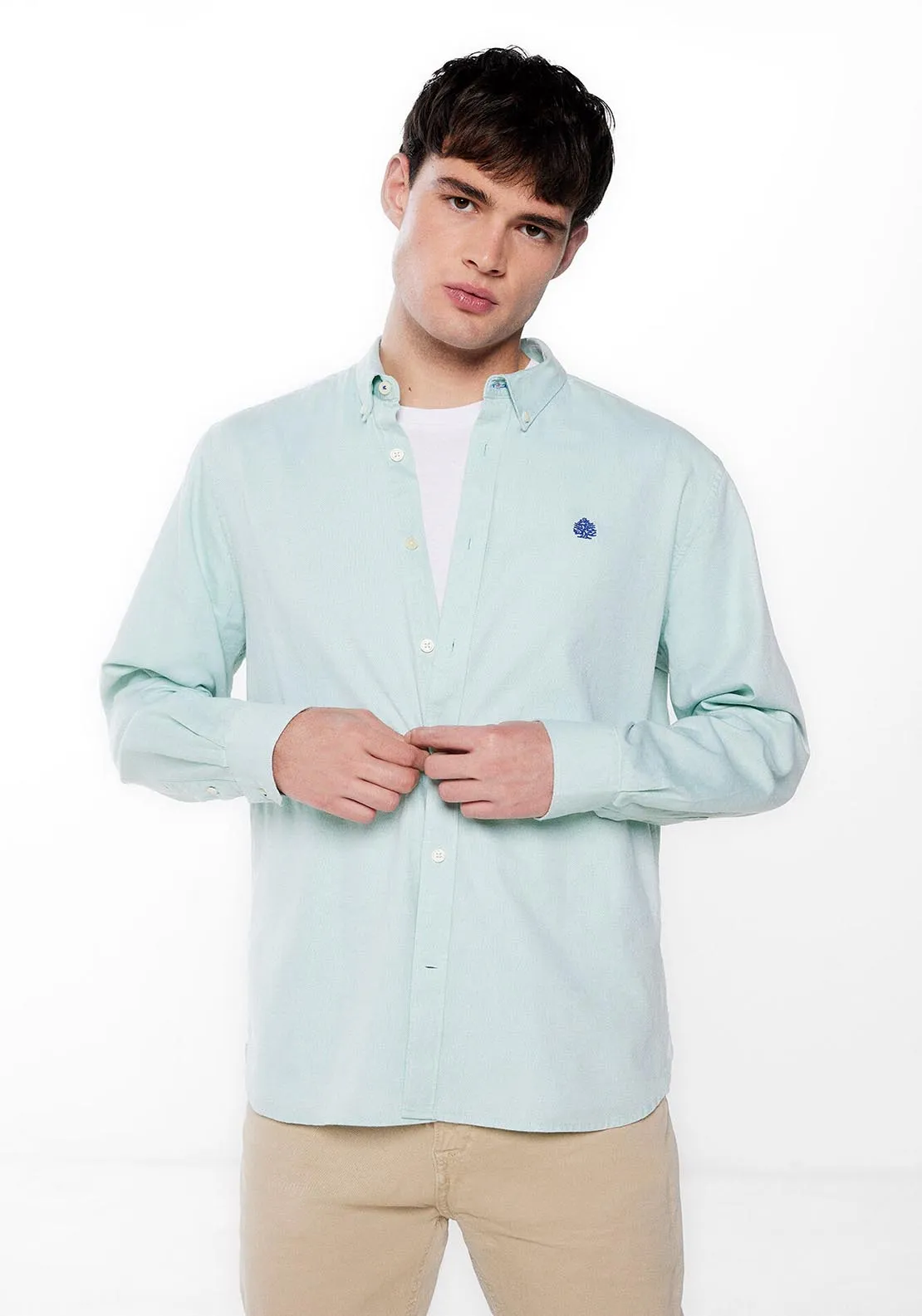 Textured coloured shirt - Green