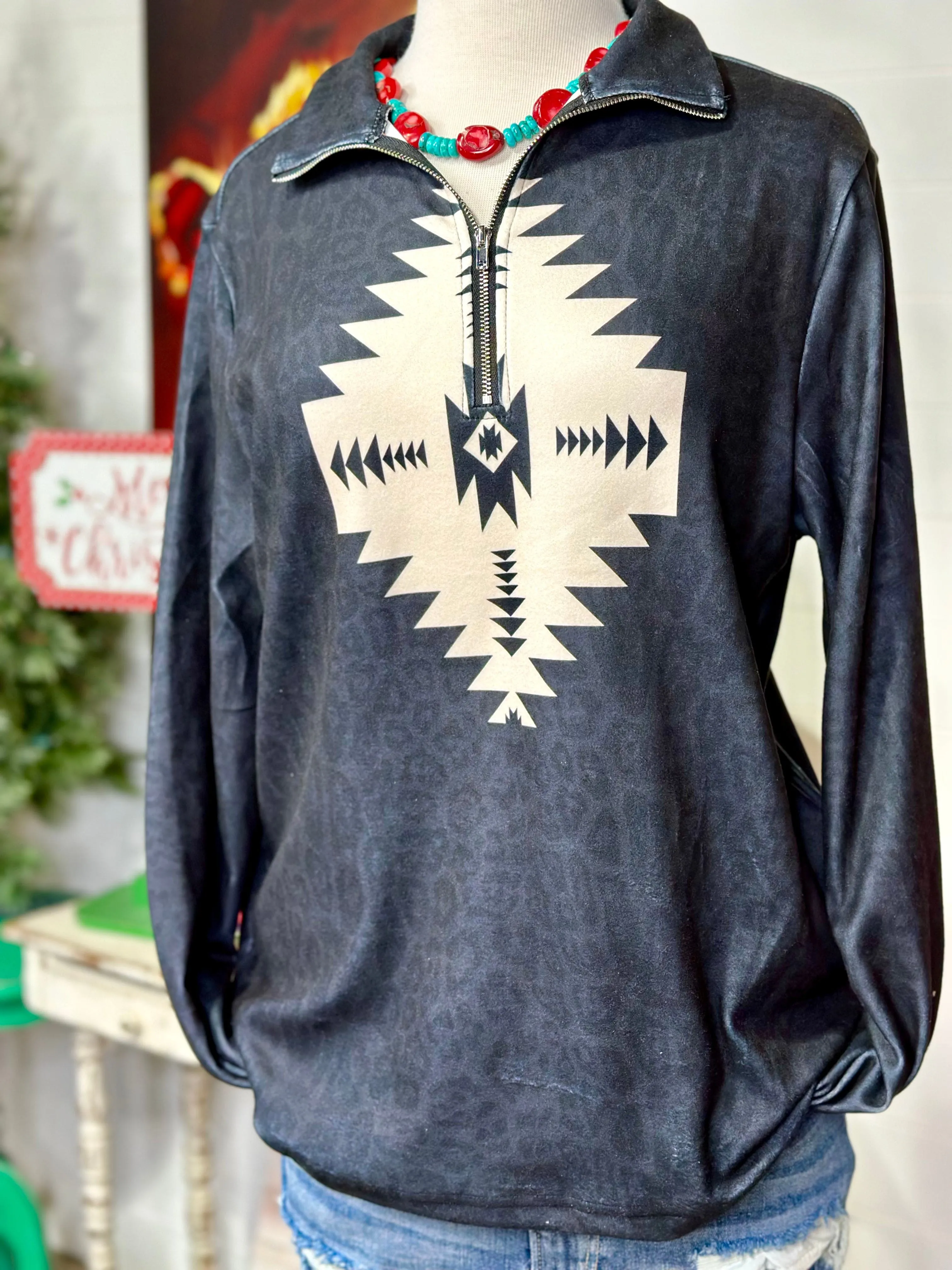 The Aztec Quarter Zip Rodeo Day Pullover